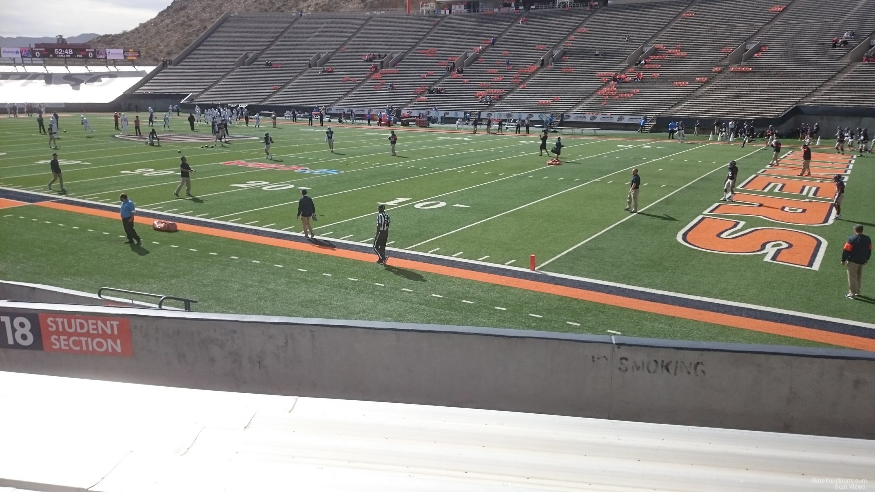 section 18, row 15 seat view  for football - sun bowl