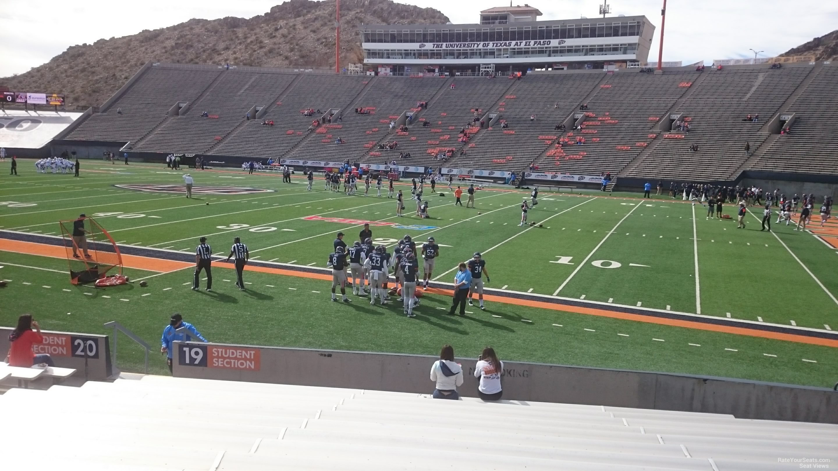 section 19, row 15 seat view  for football - sun bowl
