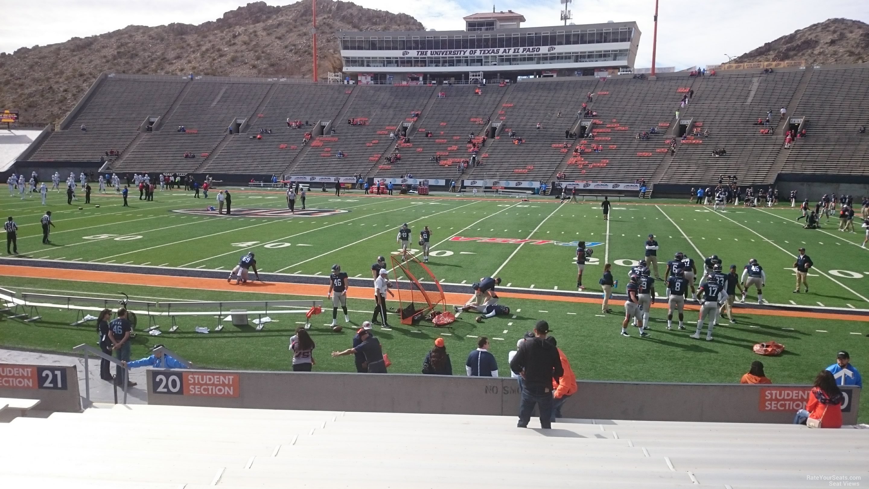 section 20, row 15 seat view  for football - sun bowl