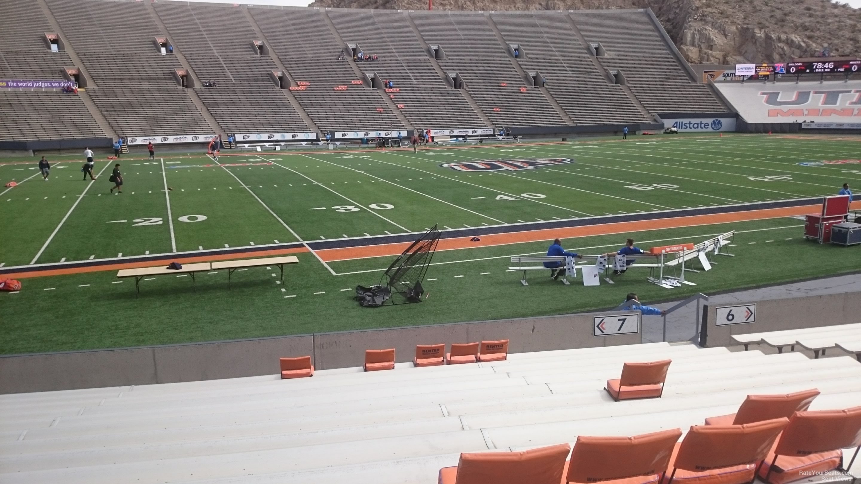 section 7, row 15 seat view  for football - sun bowl