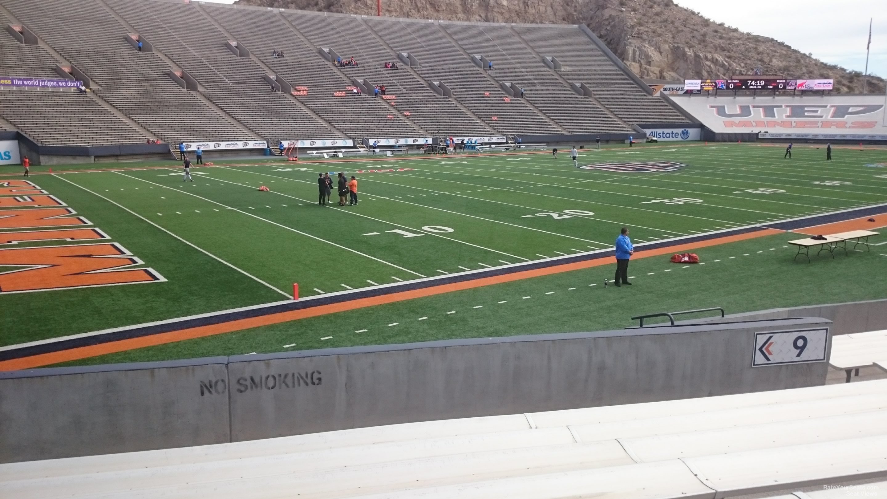 section 9, row 15 seat view  for football - sun bowl