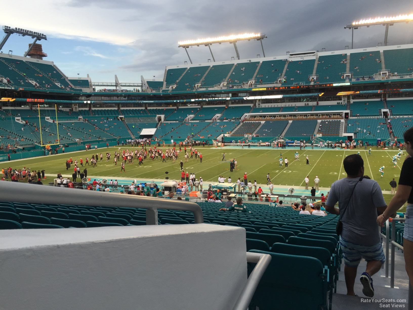 section 114, row 35 seat view for football - hard rock stadium