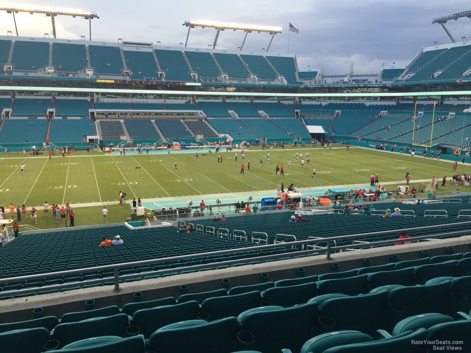 section 220, row 5 seat view  for football - hard rock stadium