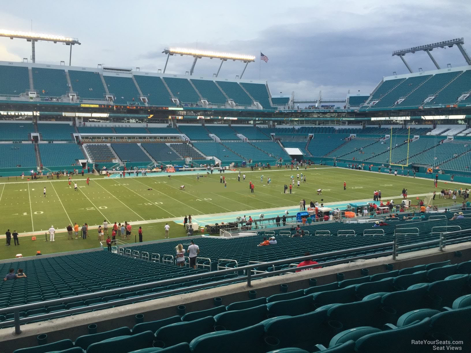 section 221, row 5 seat view for football - hard rock stadium