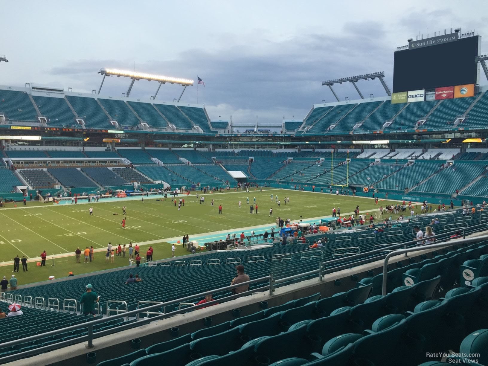 section 222, row 5 seat view  for football - hard rock stadium
