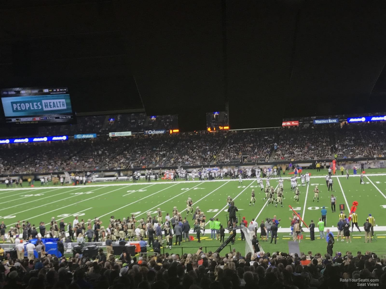 section 140, row 27 seat view  for football - caesars superdome