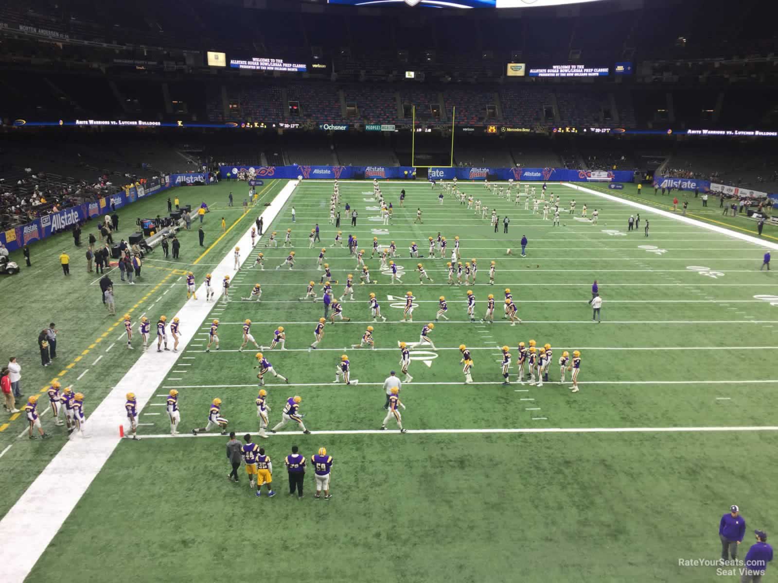 section 203, row 2 seat view  for football - caesars superdome