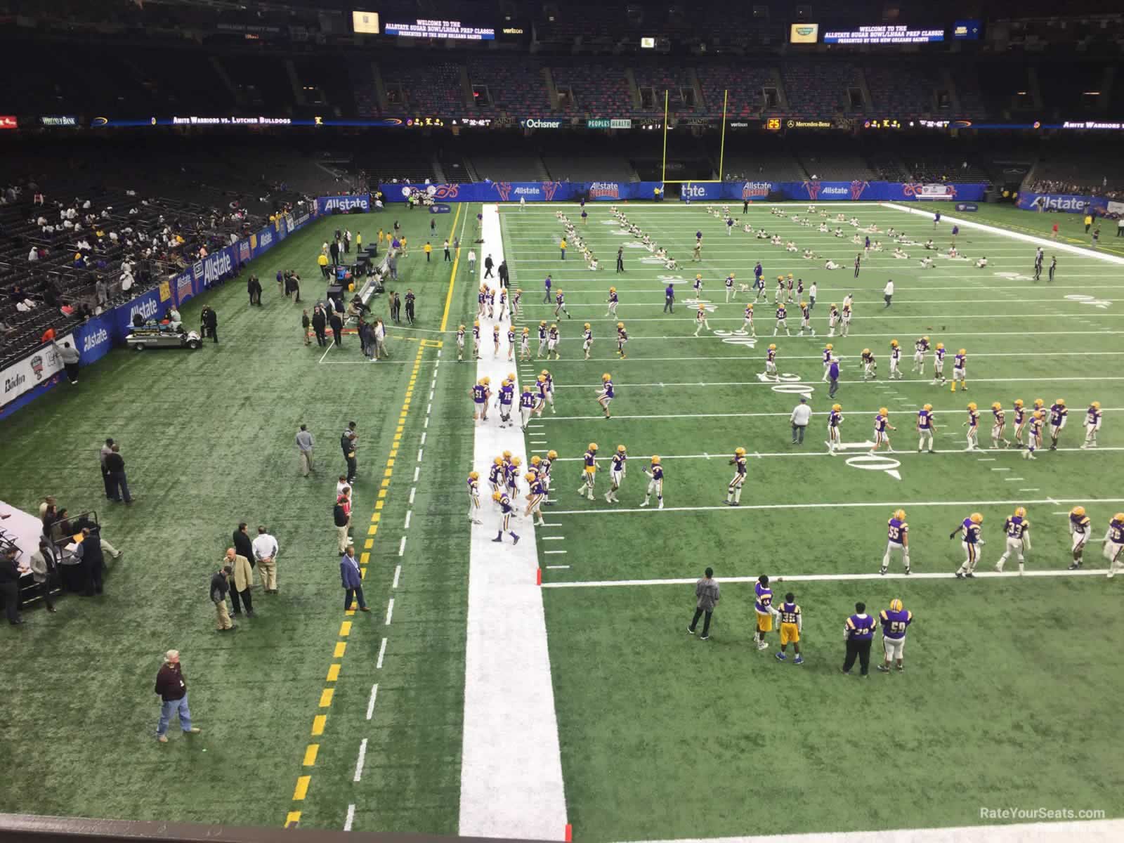 section 205, row 2 seat view  for football - caesars superdome