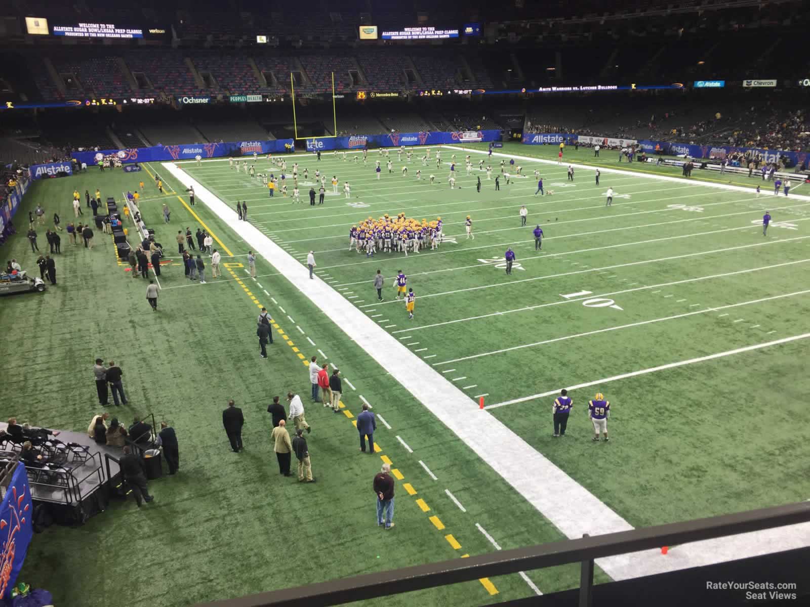 section 207, row 2 seat view  for football - caesars superdome