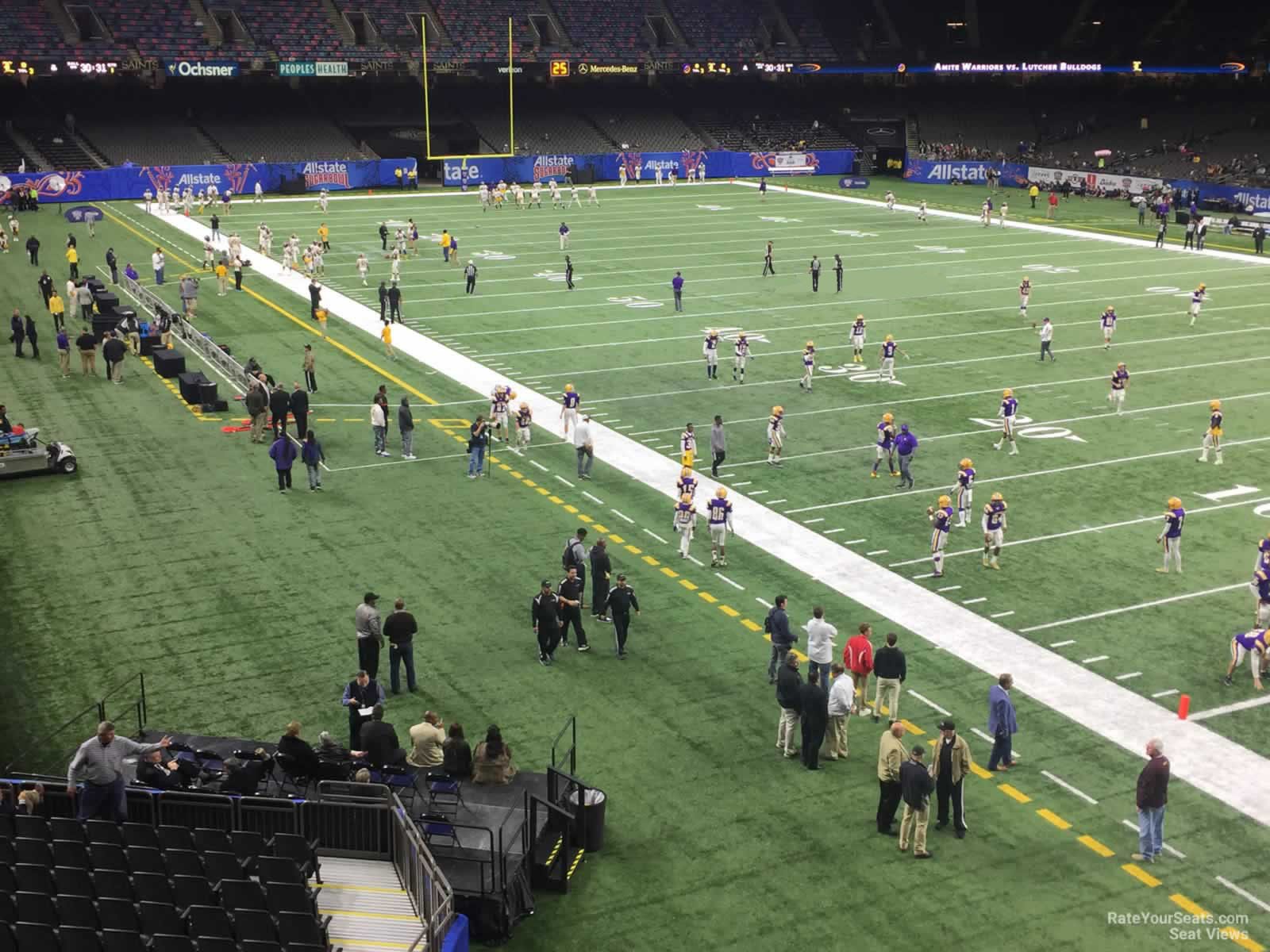 section 207c, row 2 seat view  for football - caesars superdome