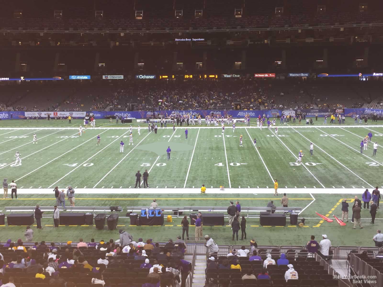 section 221, row 2 seat view  for football - caesars superdome