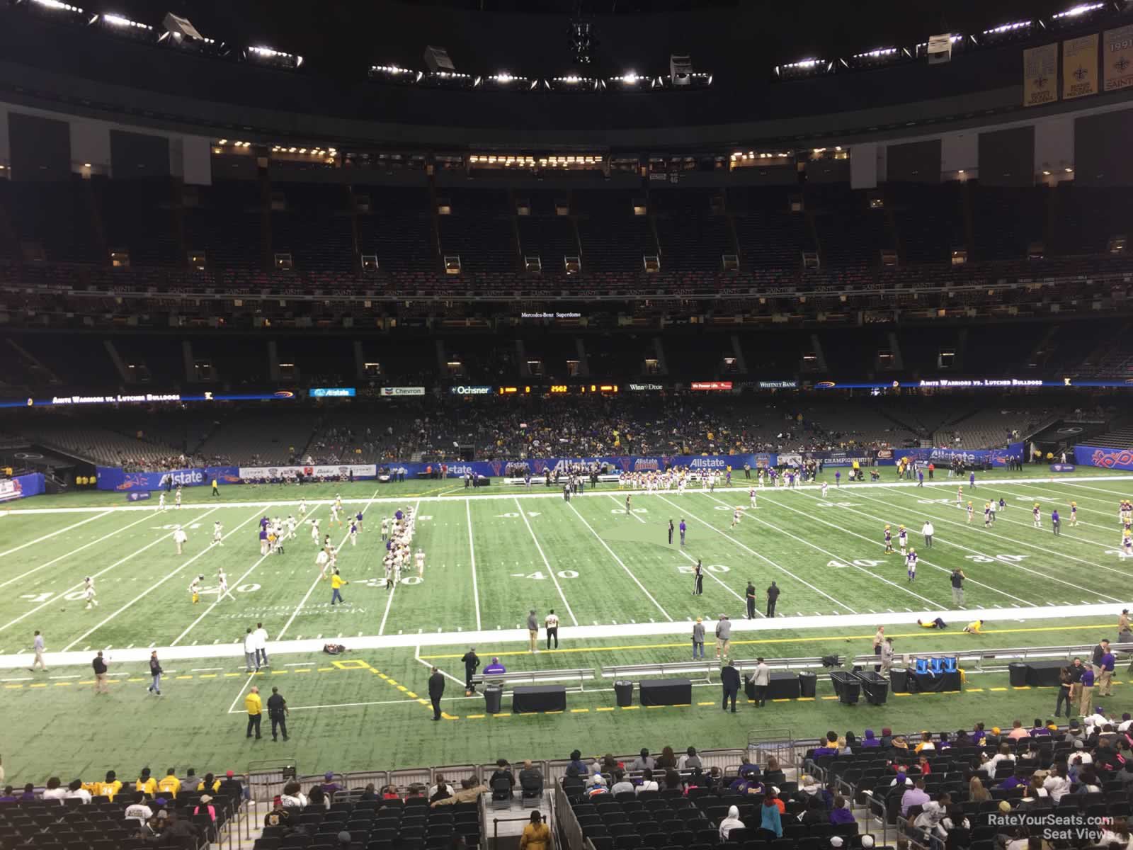 section 225, row 2 seat view  for football - caesars superdome