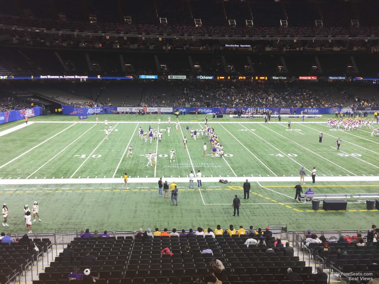 section 227, row 2 seat view  for football - caesars superdome