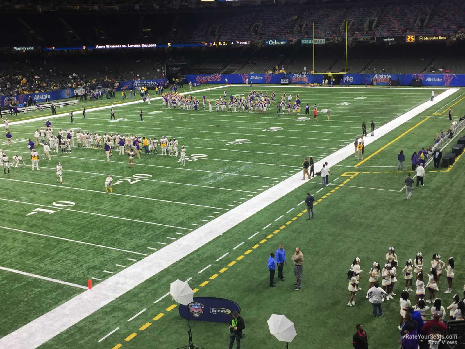 section 234, row 2 seat view  for football - caesars superdome