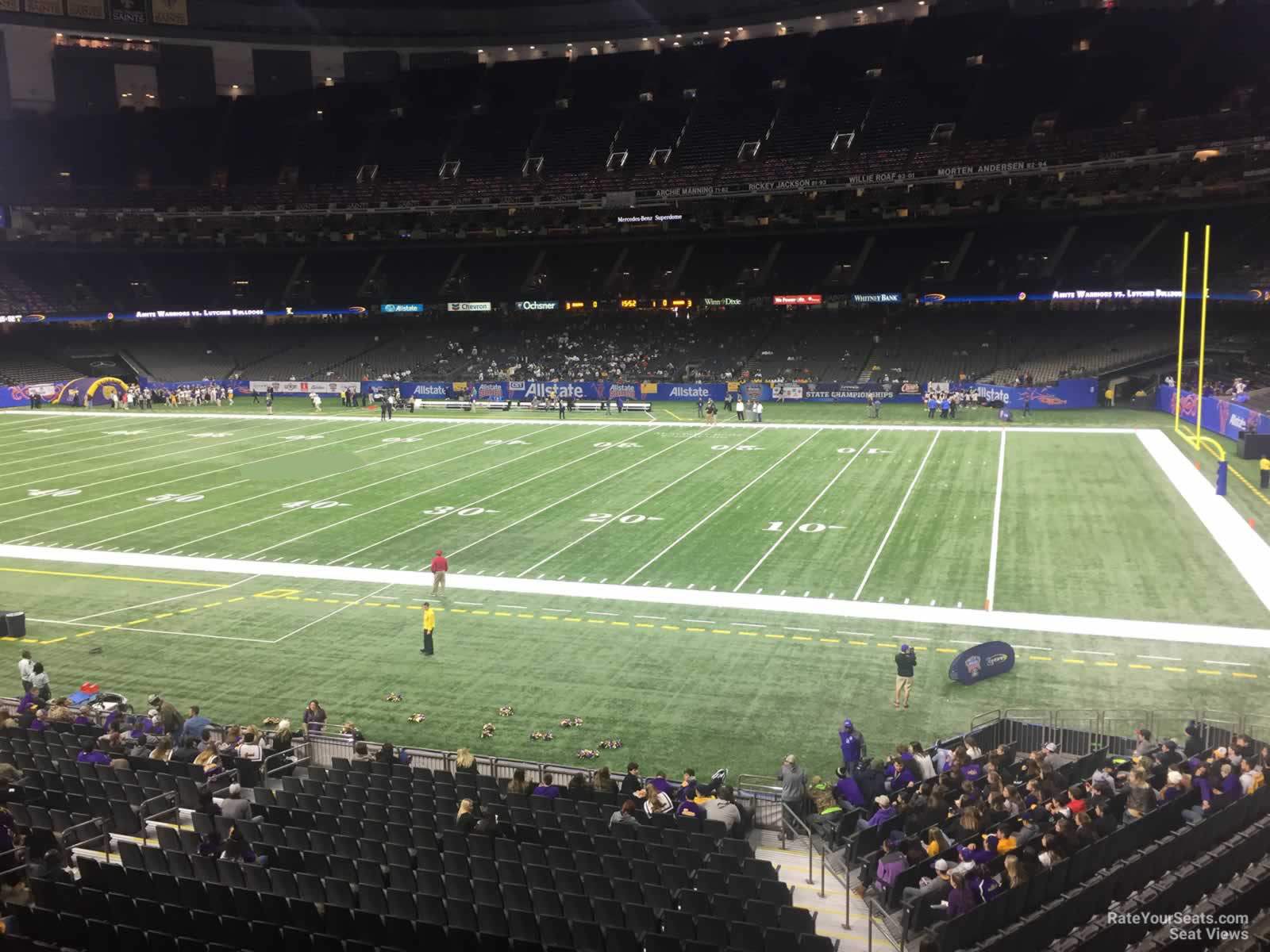 section 255, row 2 seat view  for football - caesars superdome