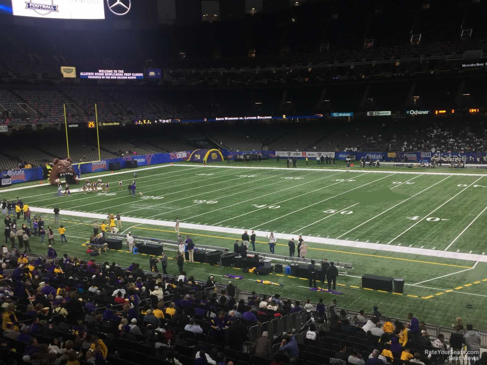 section 261, row 2 seat view  for football - caesars superdome