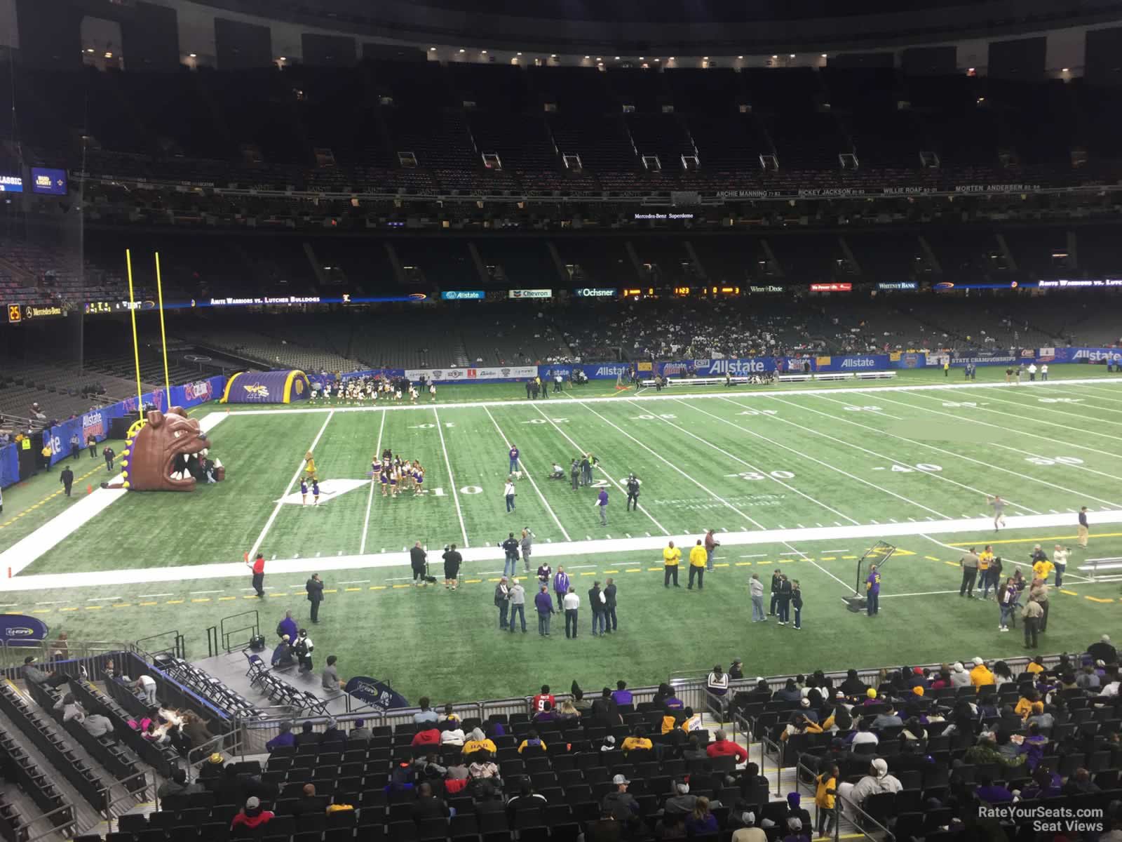 section 271, row 2 seat view  for football - caesars superdome