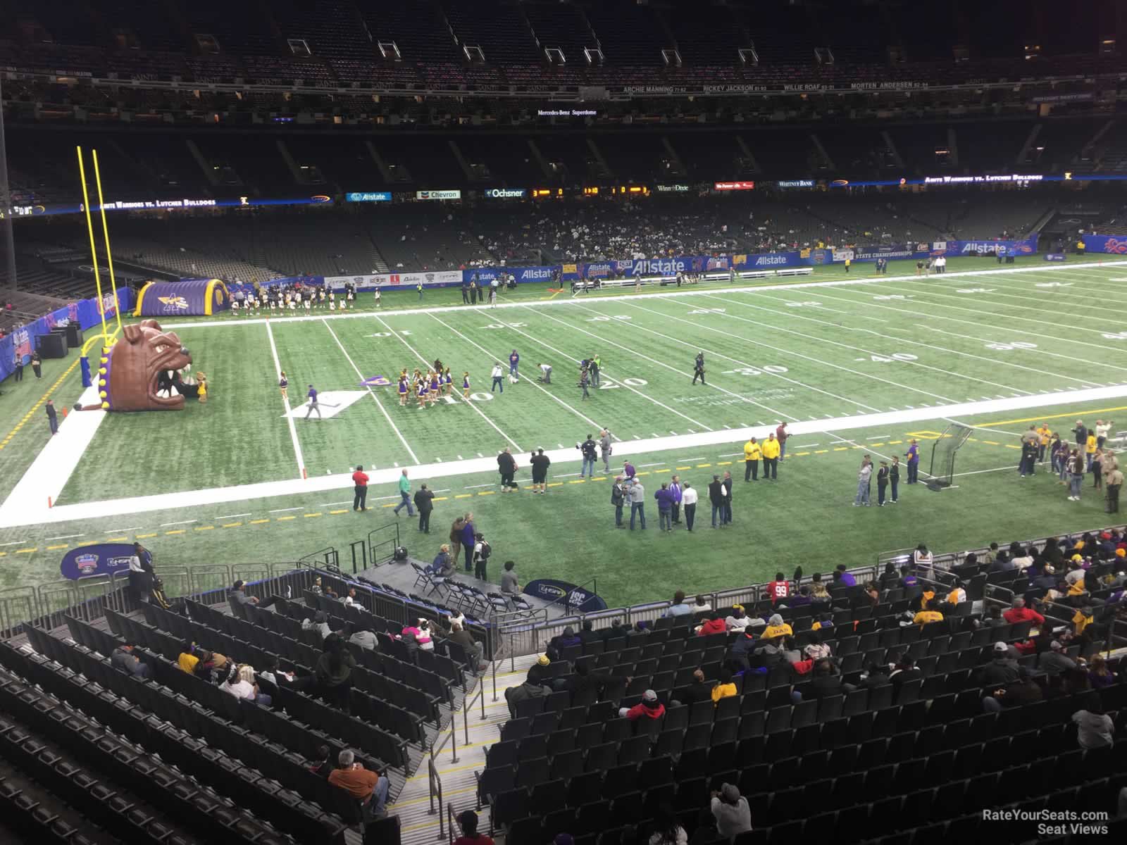 section 272, row 2 seat view  for football - caesars superdome