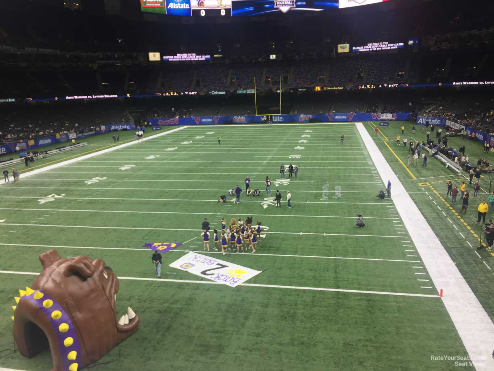 section 281, row 2 seat view  for football - caesars superdome