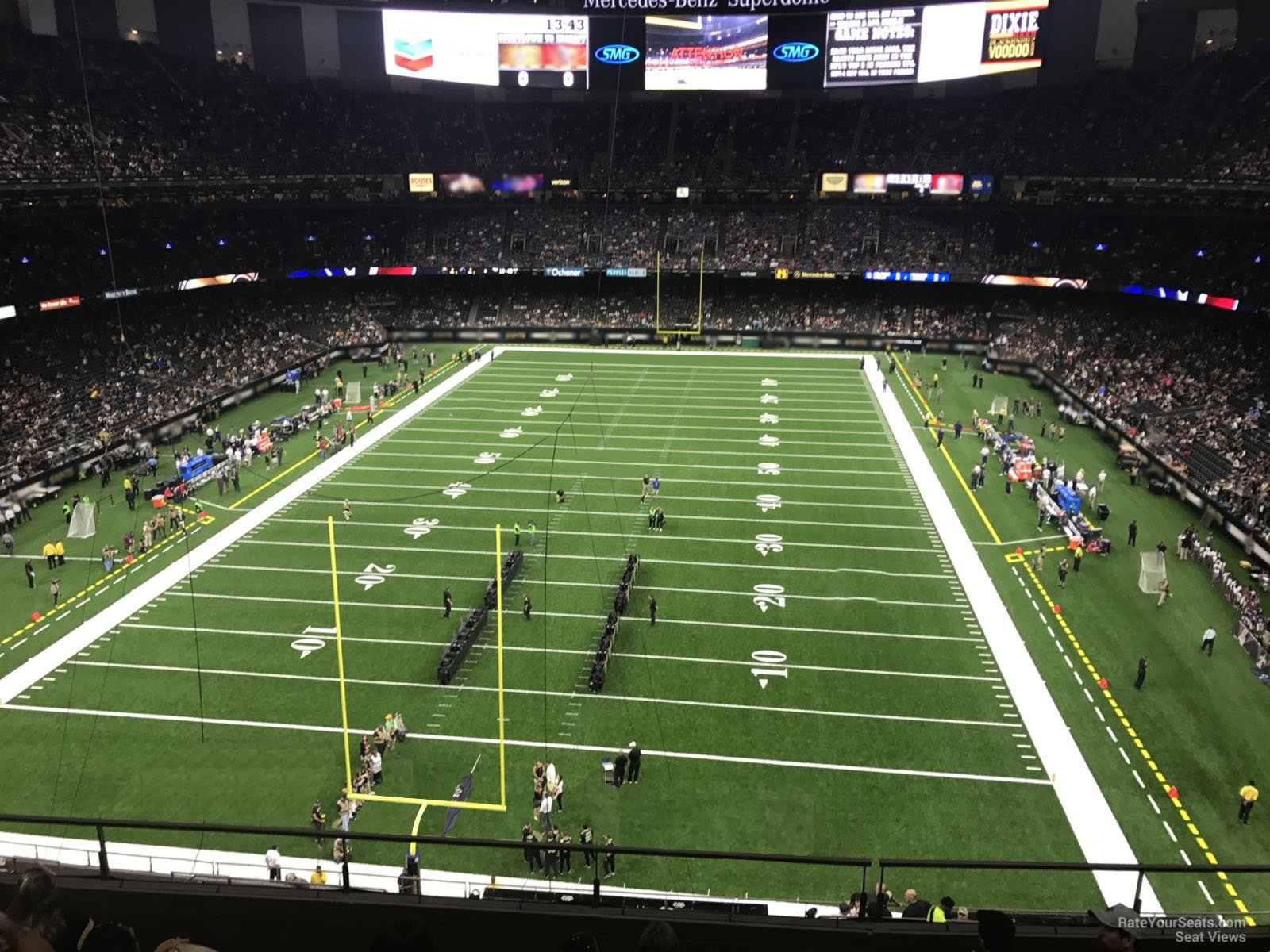 section 529, row 3 seat view  for football - caesars superdome