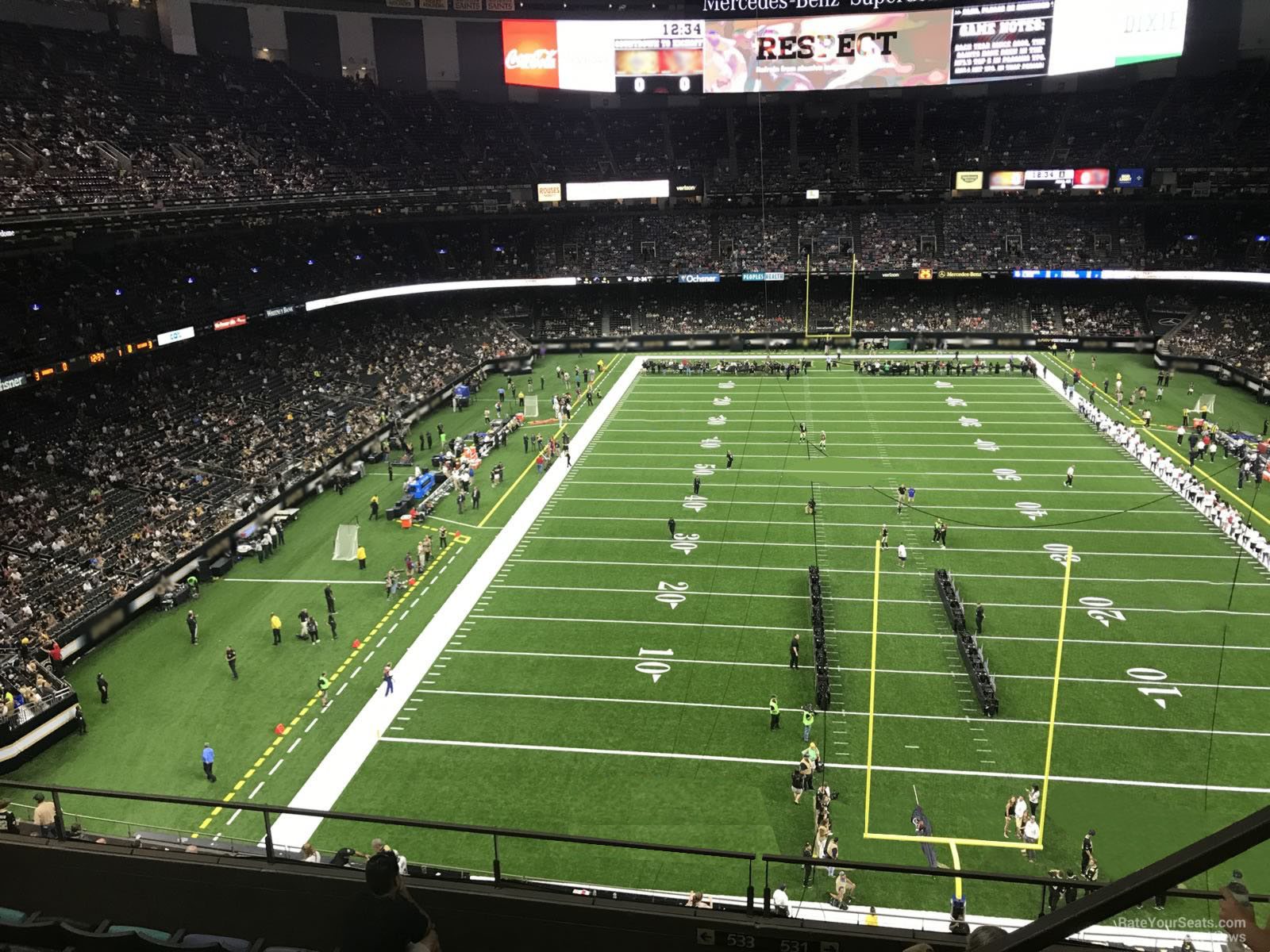 section 531, row 3 seat view  for football - caesars superdome
