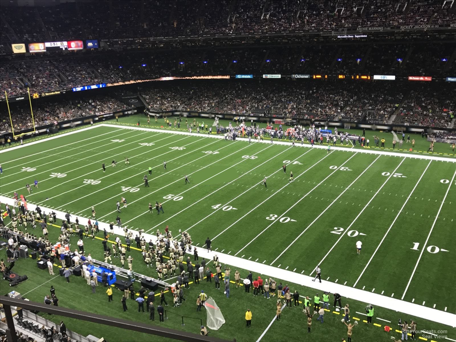 section 539, row 3 seat view  for football - caesars superdome