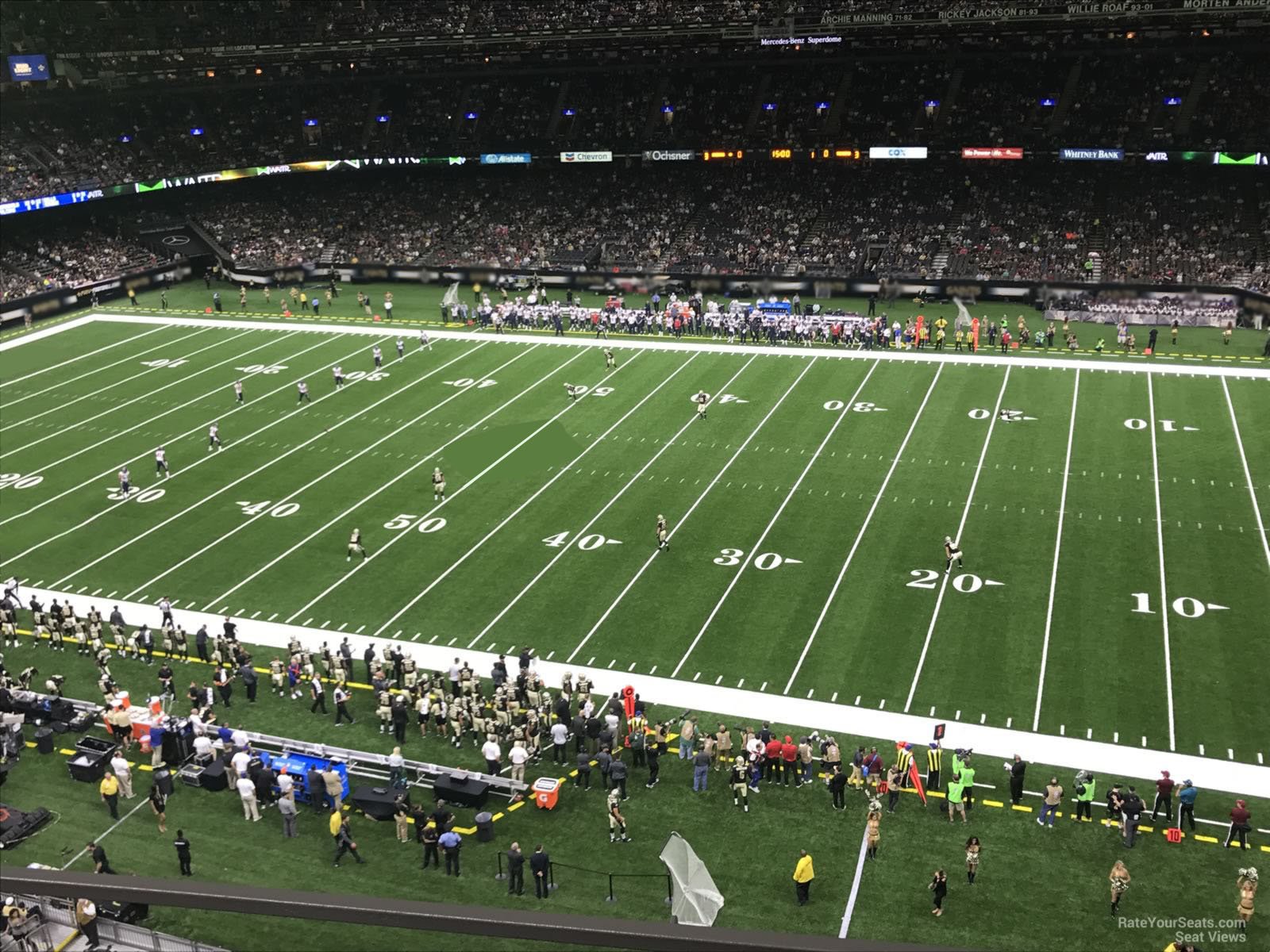section 541, row 3 seat view  for football - caesars superdome
