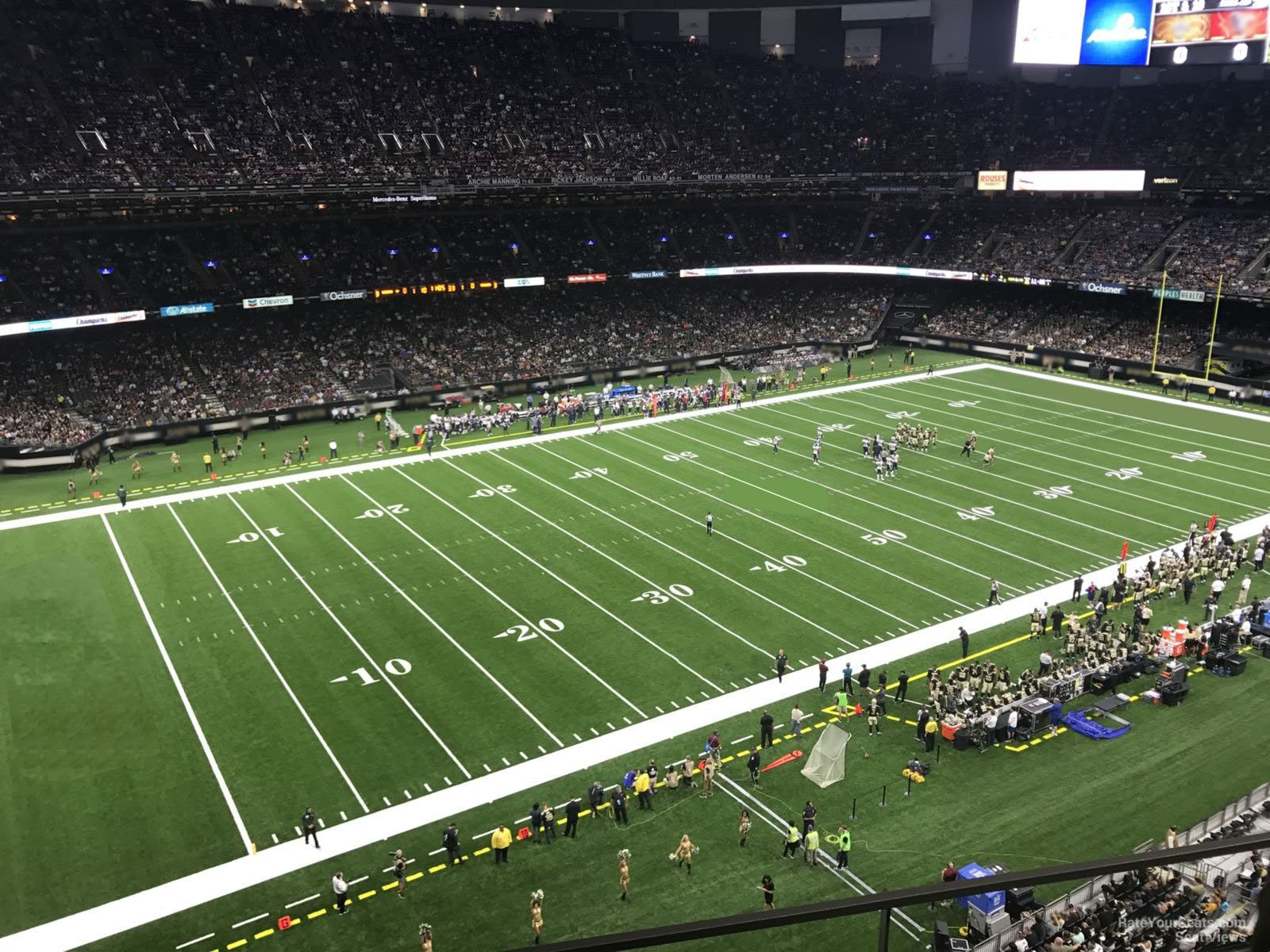 section 554, row 3 seat view  for football - caesars superdome