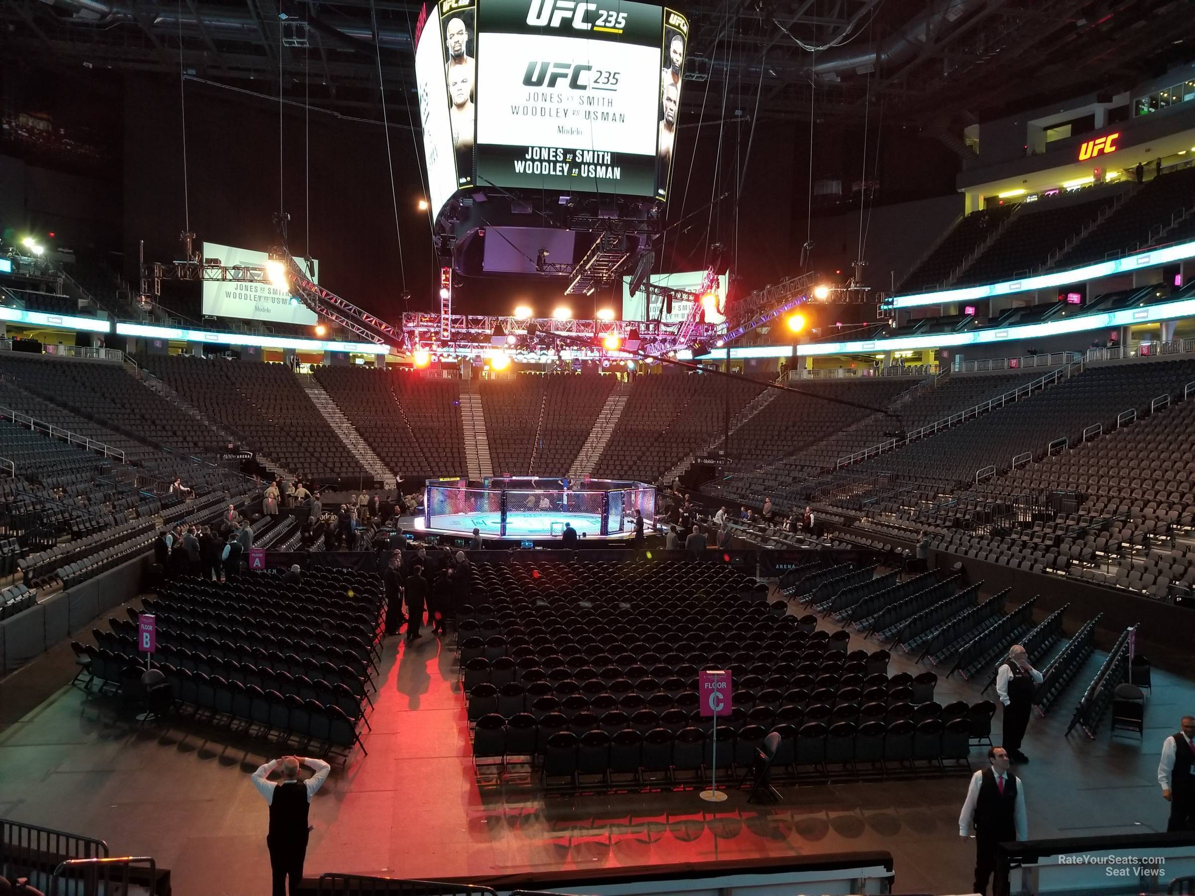 section 10, row j seat view  for fighting - t-mobile arena