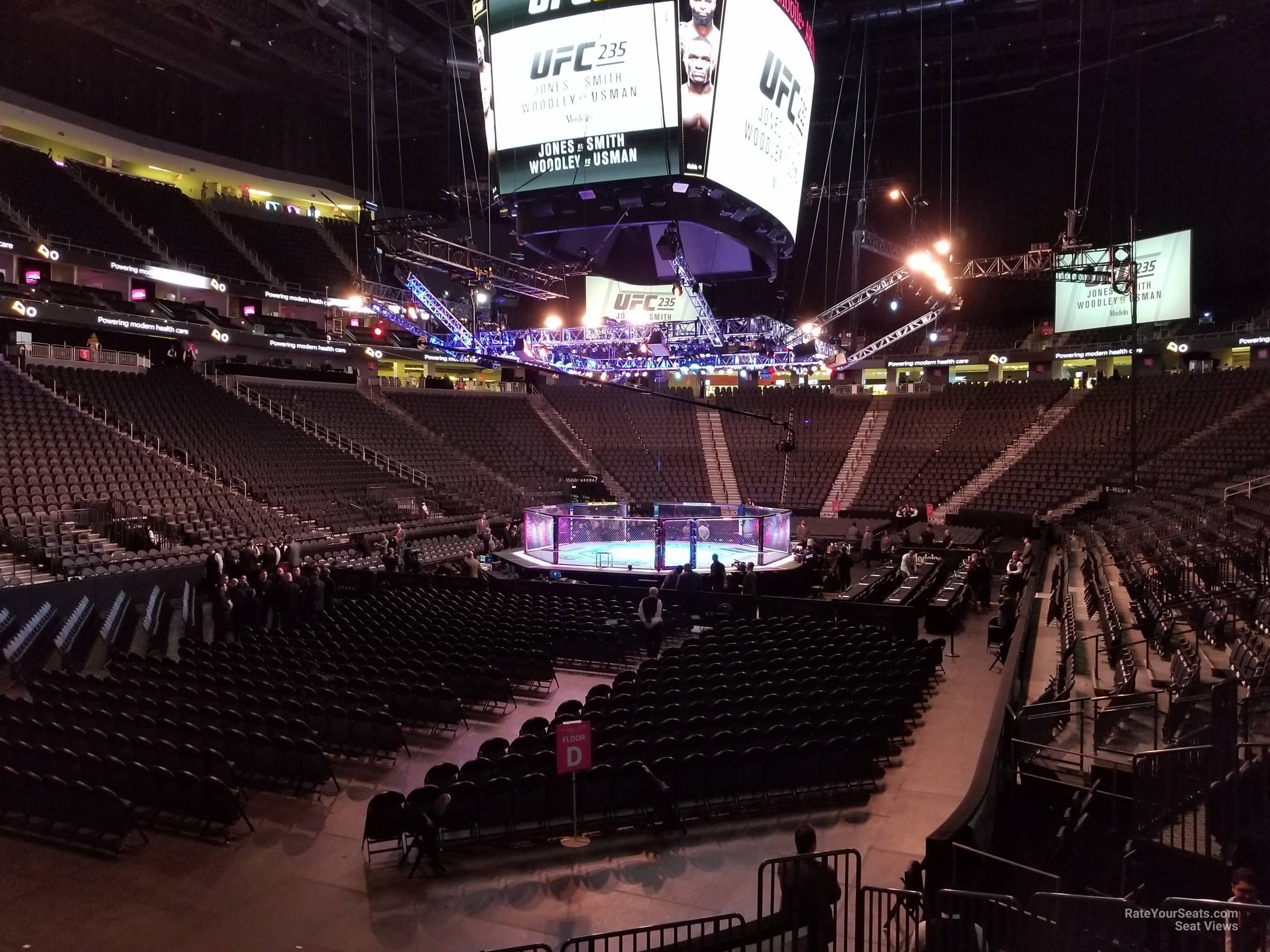 section 12, row j seat view  for fighting - t-mobile arena
