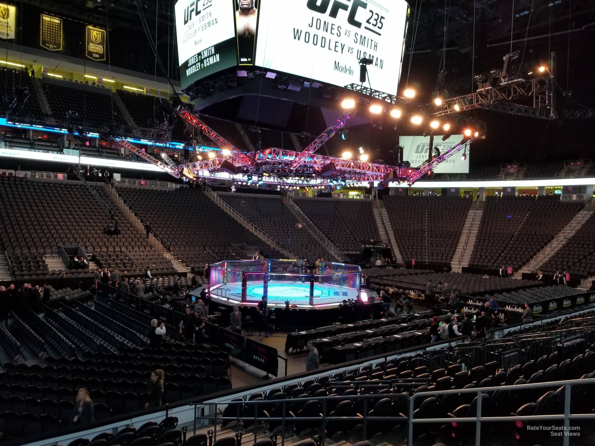 section 14, row j seat view  for fighting - t-mobile arena