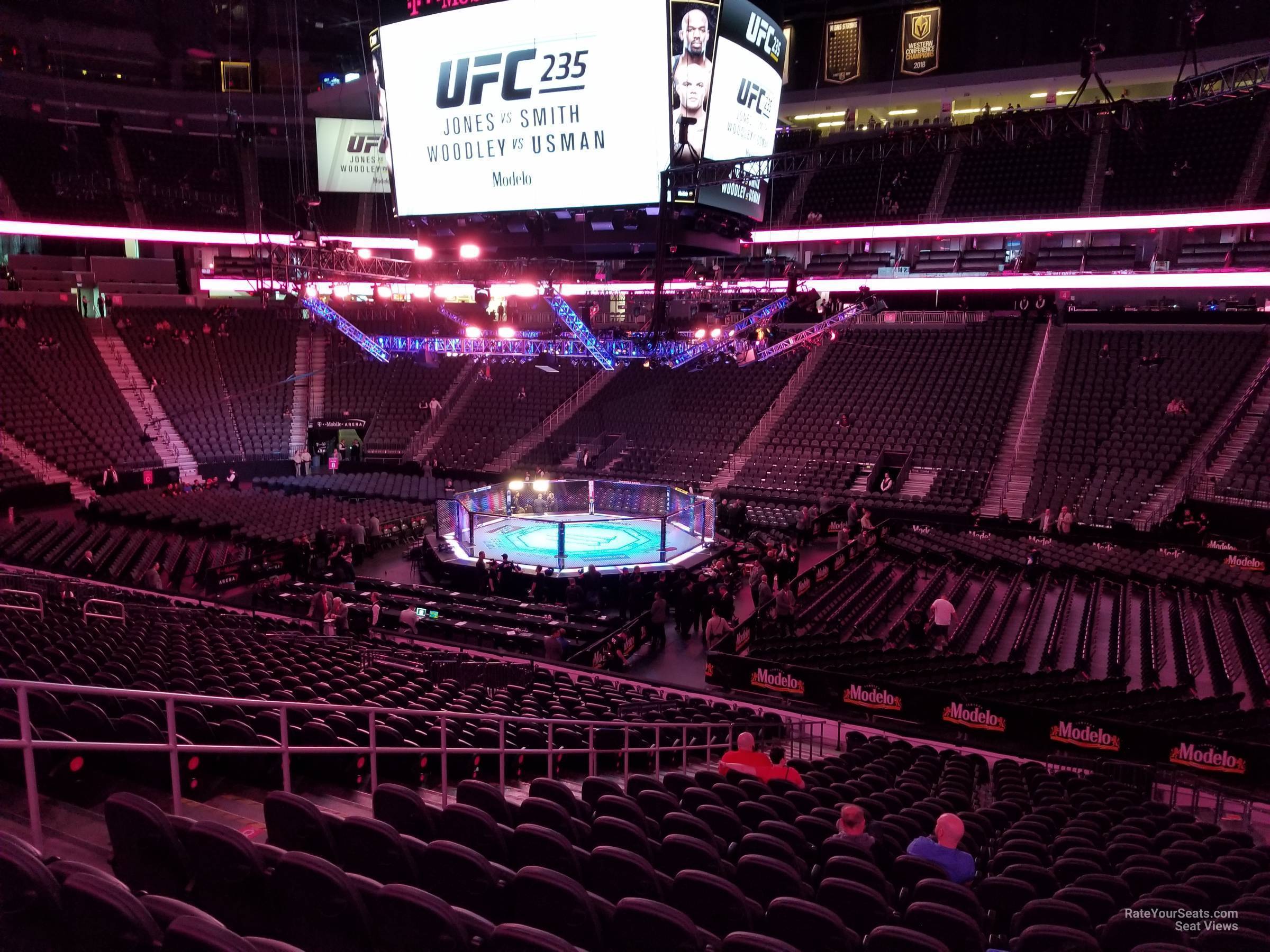 section 17, row v seat view  for fighting - t-mobile arena