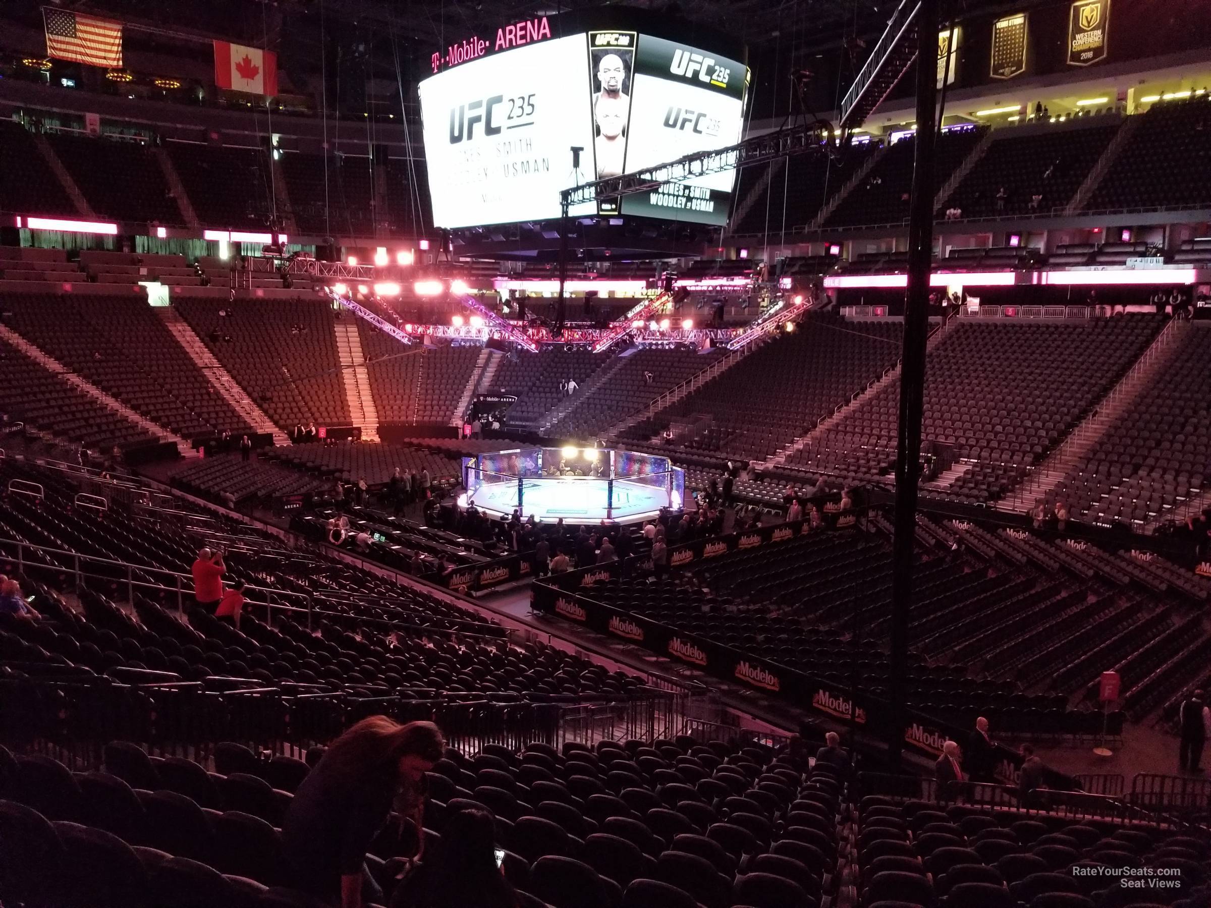 section 18, row v seat view  for fighting - t-mobile arena
