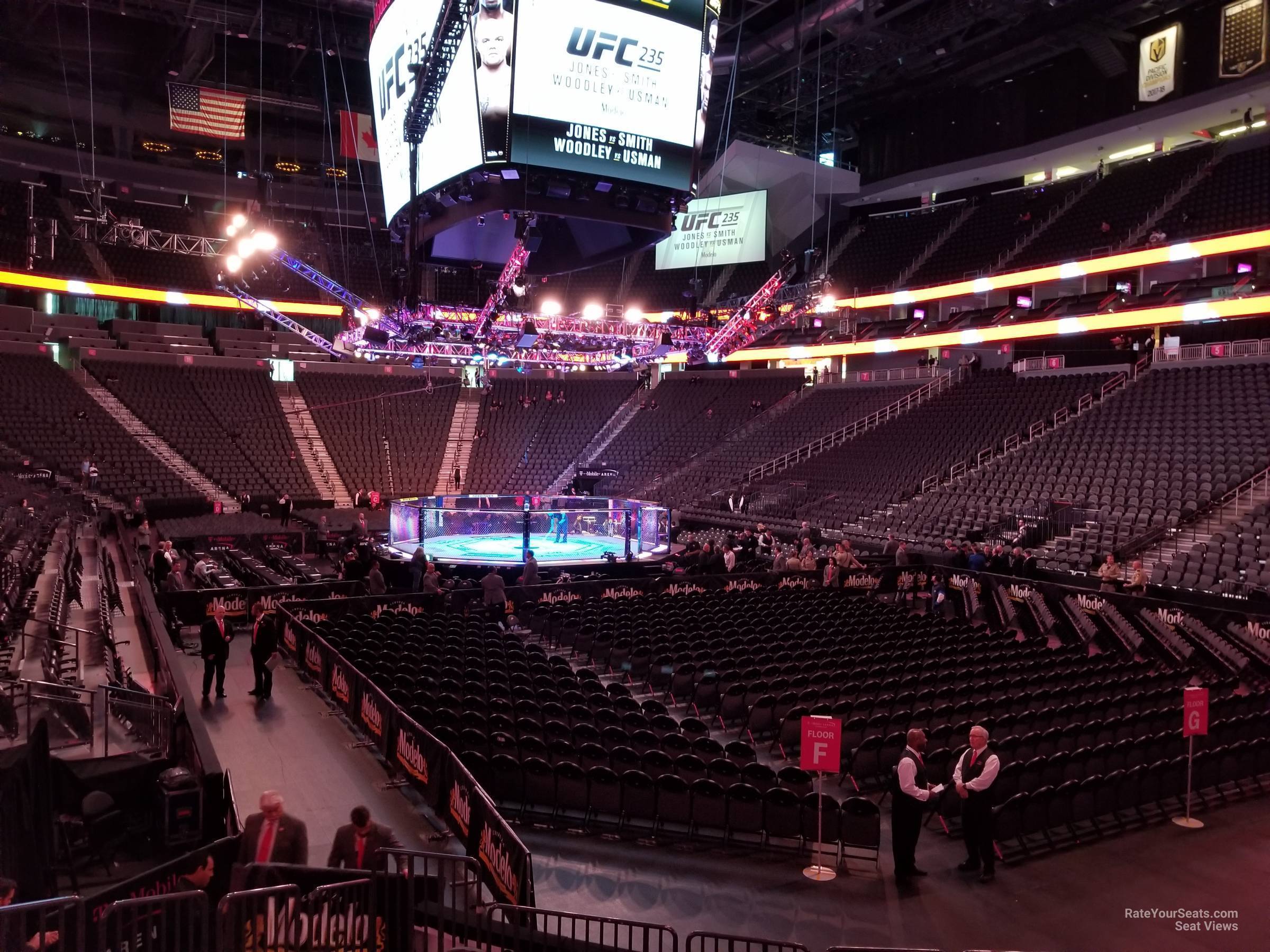 section 19, row j seat view  for fighting - t-mobile arena