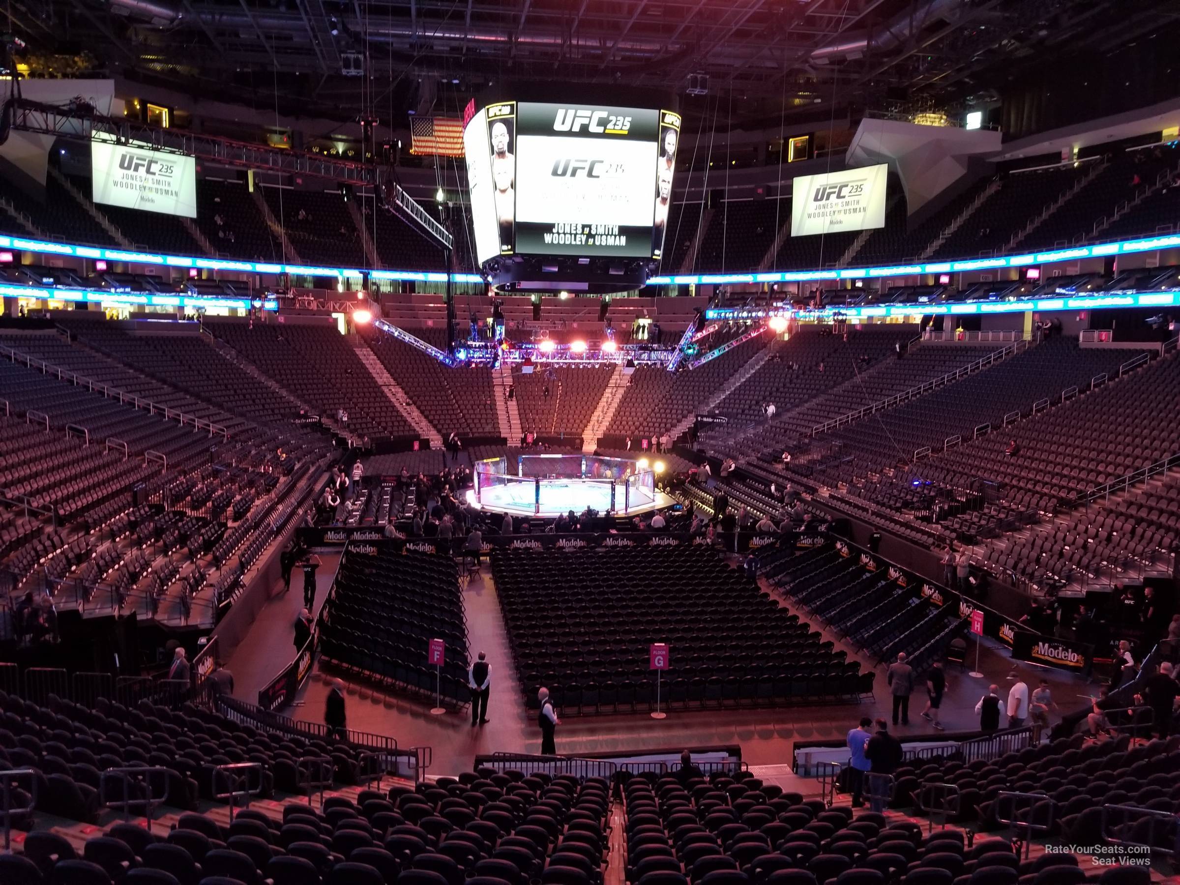 section 20, row v seat view  for fighting - t-mobile arena