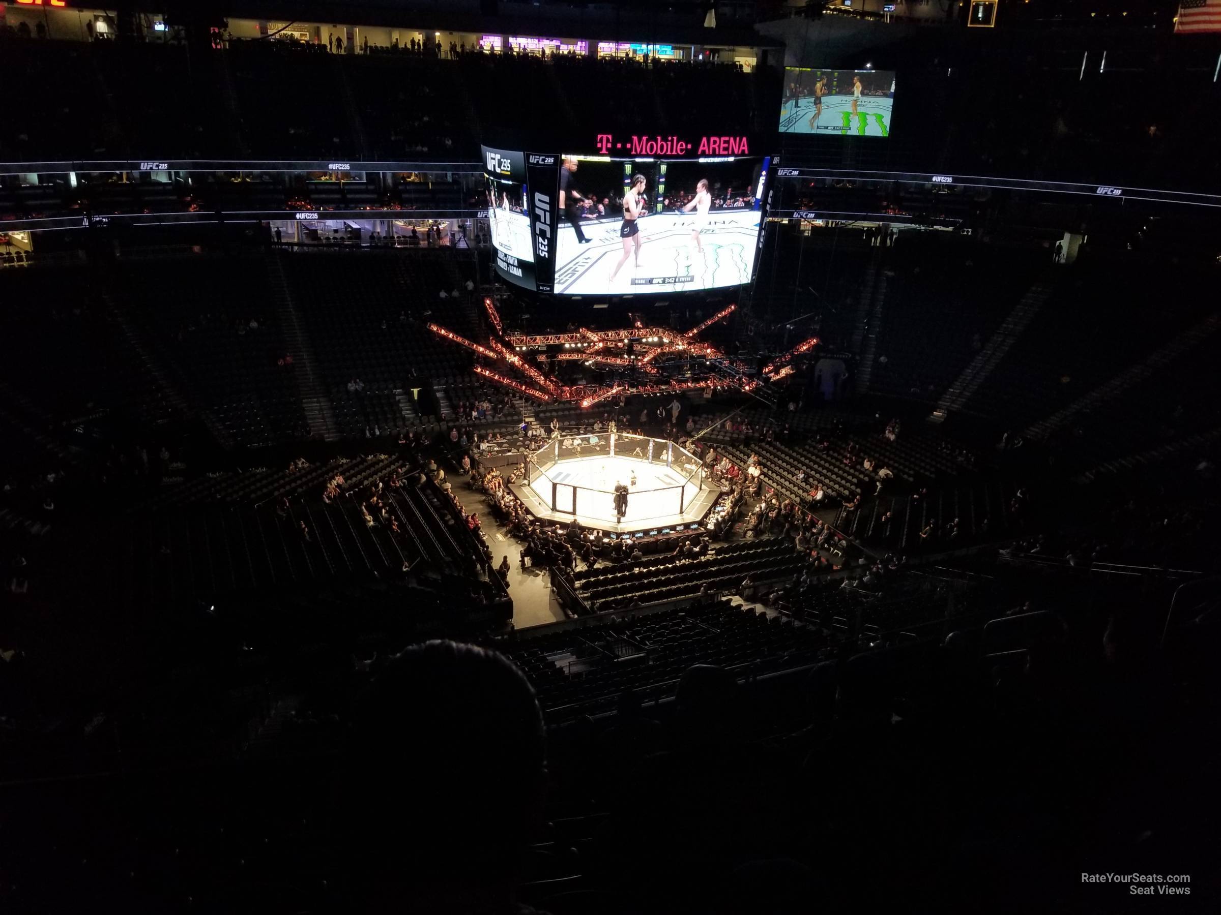 section 203, row j seat view  for fighting - t-mobile arena