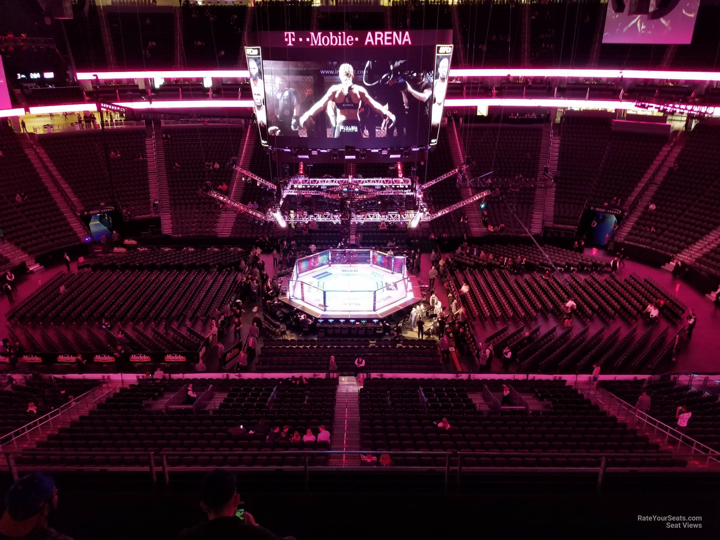 section 205, row e seat view  for fighting - t-mobile arena