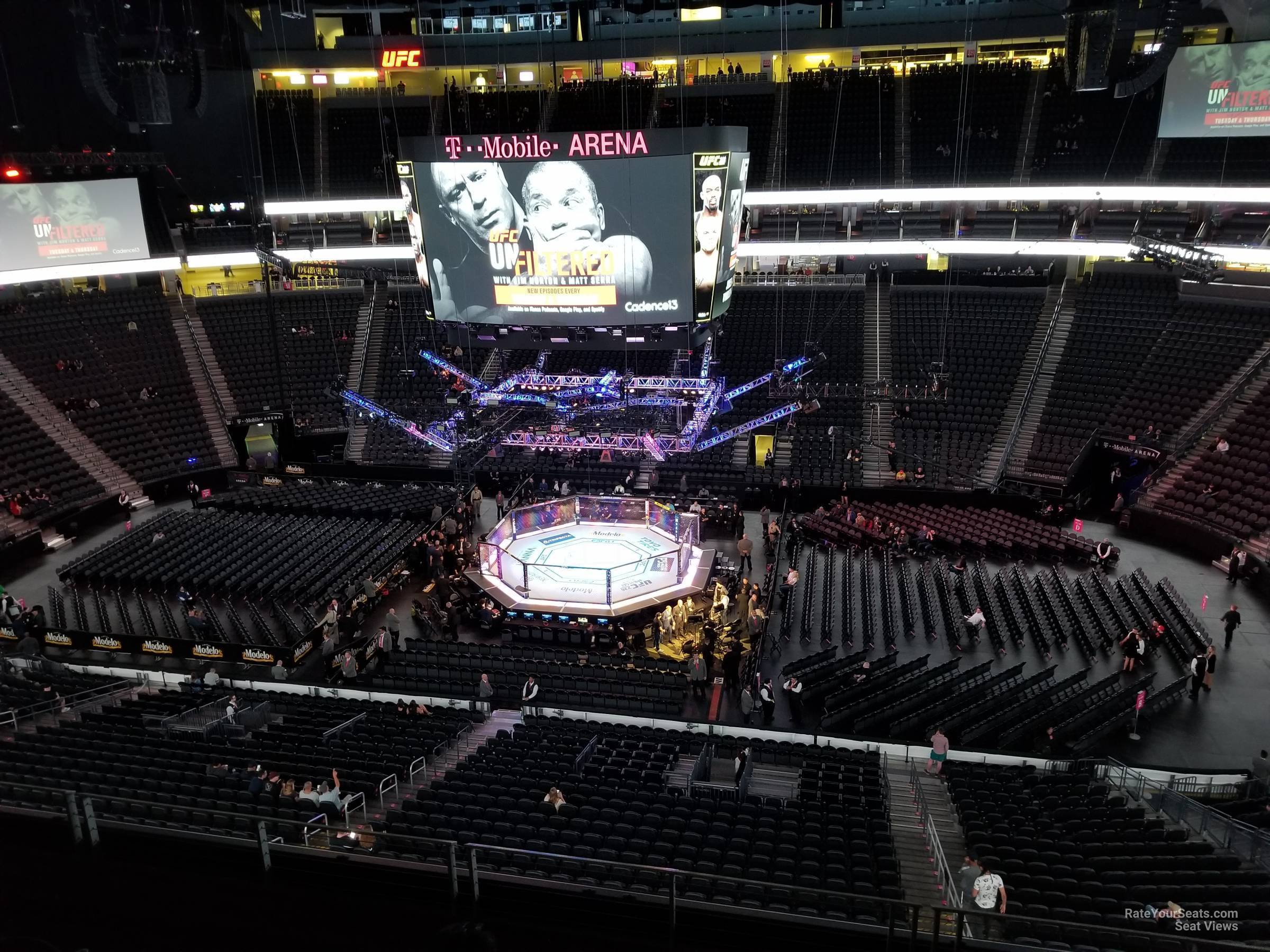 section 206, row e seat view  for fighting - t-mobile arena