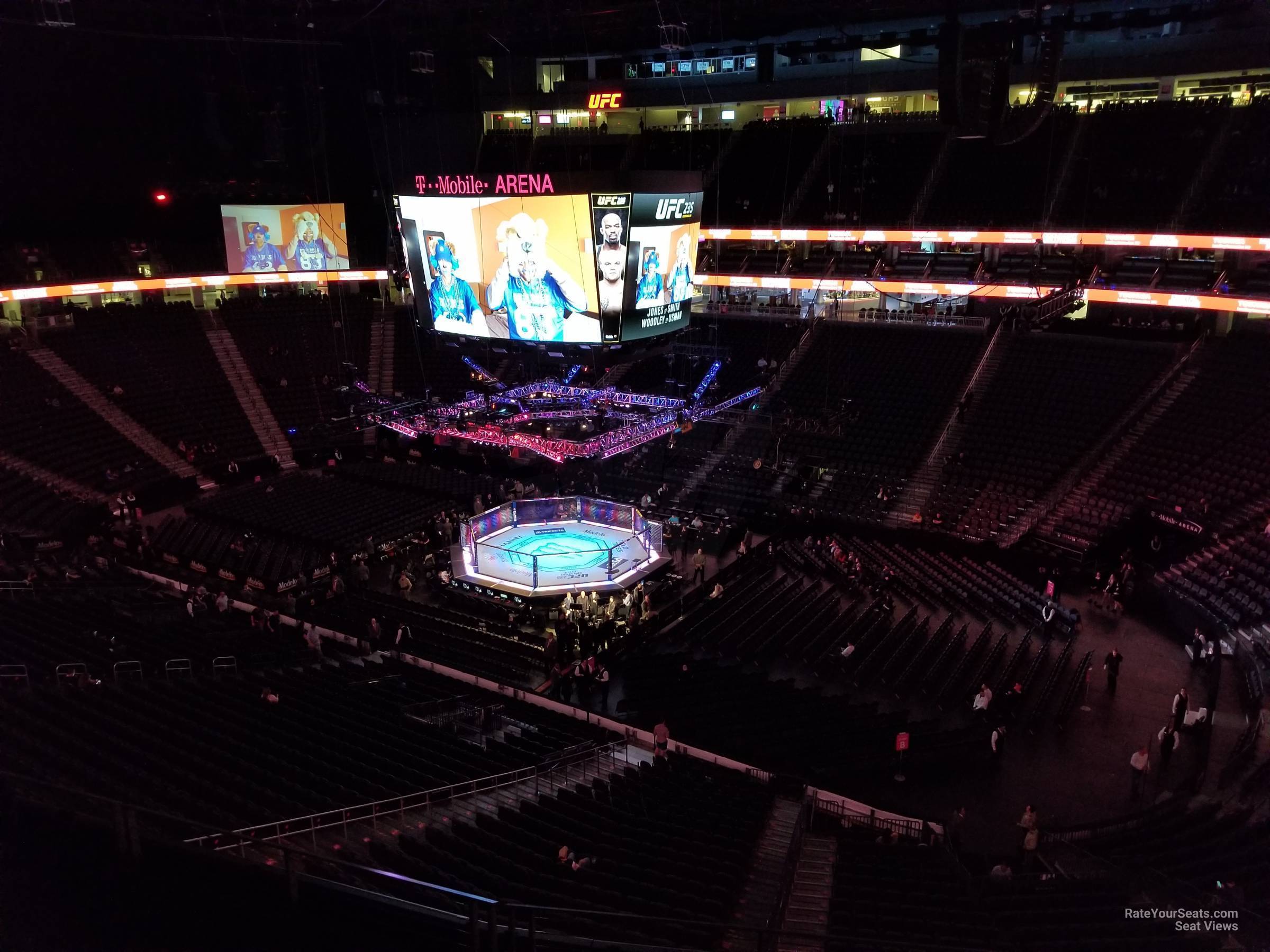 section 208, row e seat view  for fighting - t-mobile arena