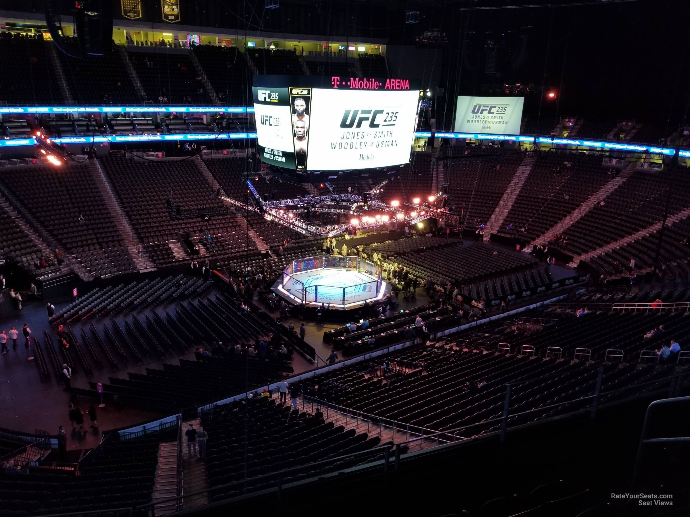 section 220, row e seat view  for fighting - t-mobile arena