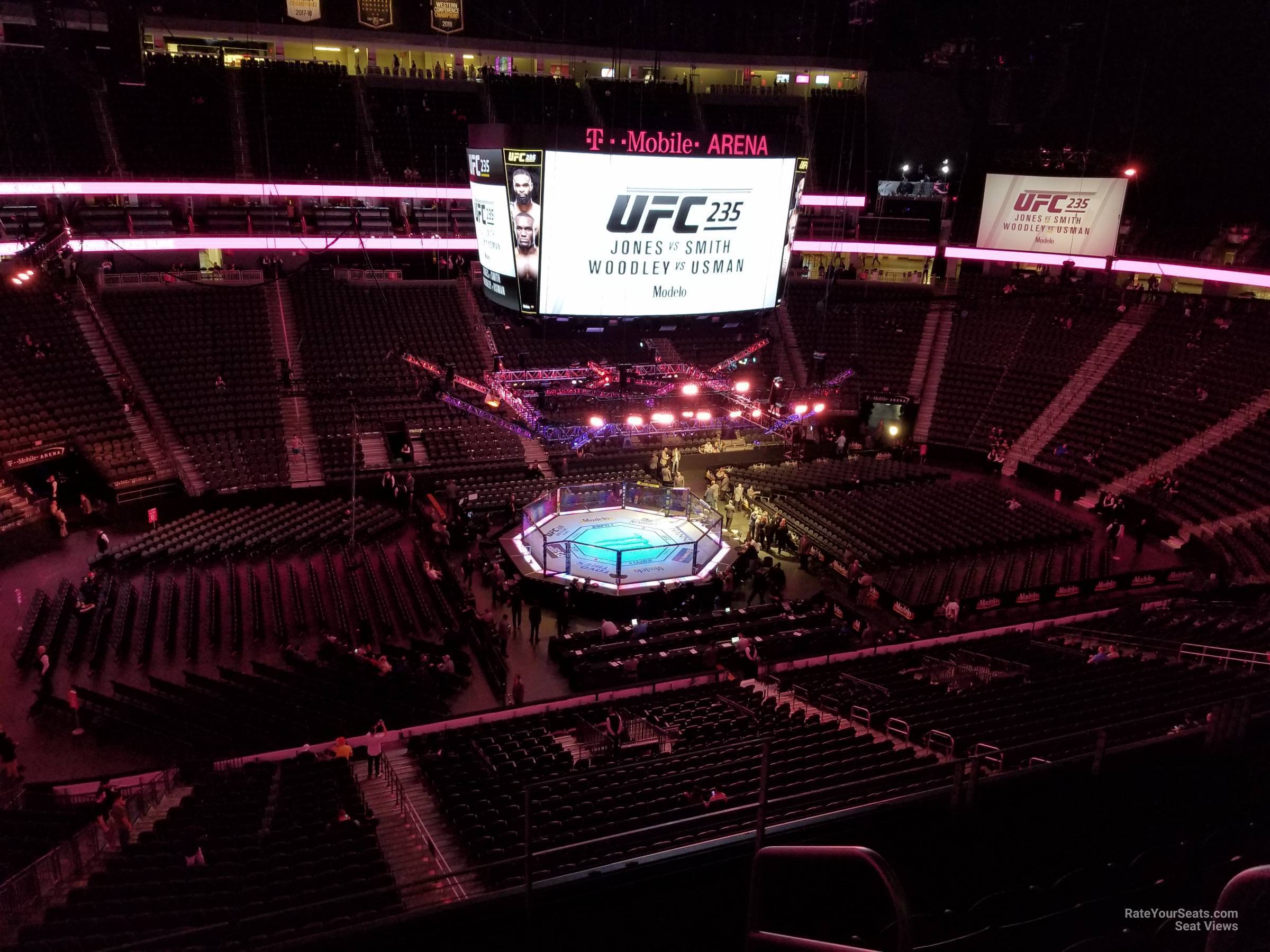 section 221, row e seat view  for fighting - t-mobile arena