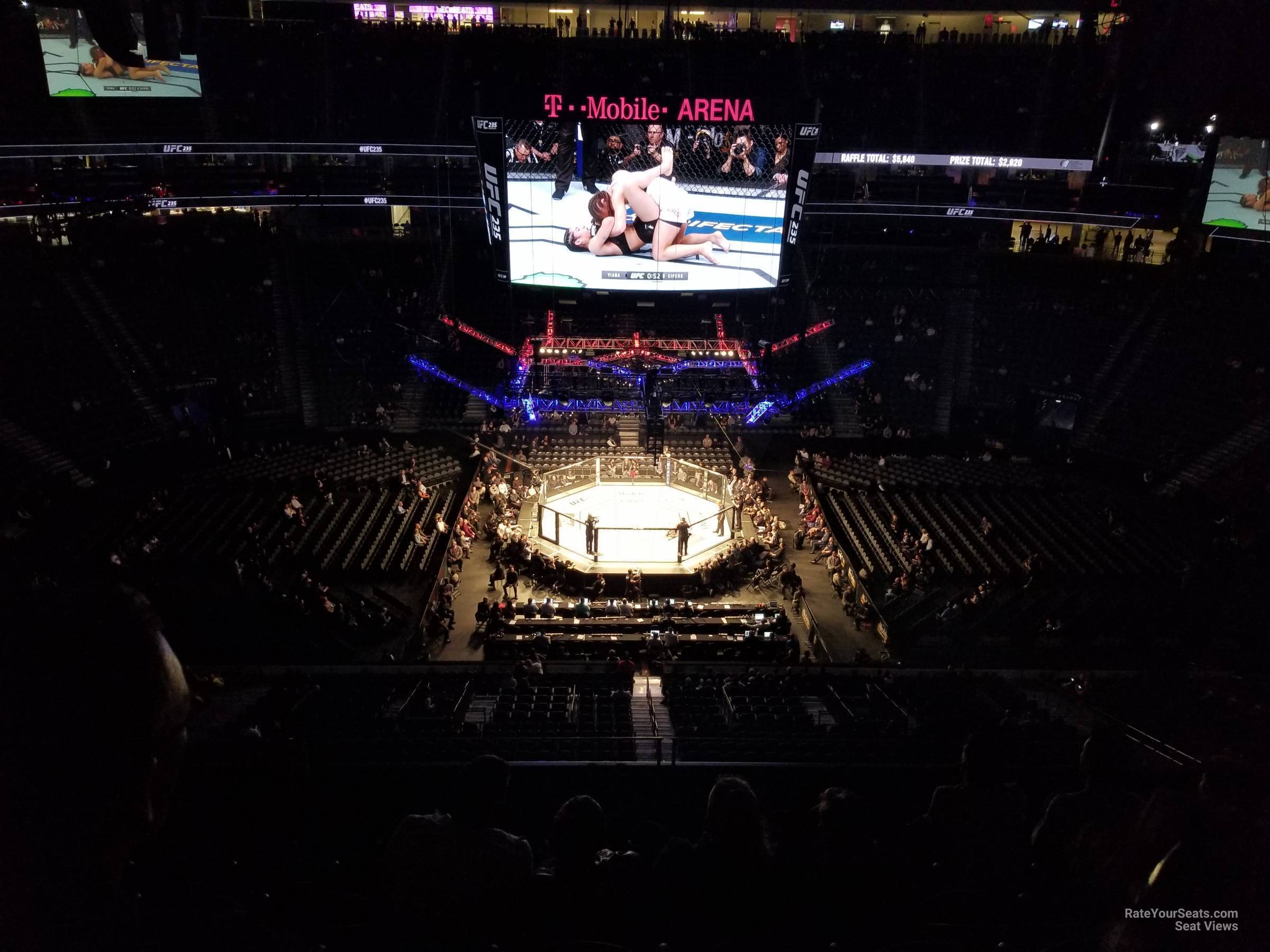 section 223, row j seat view  for fighting - t-mobile arena