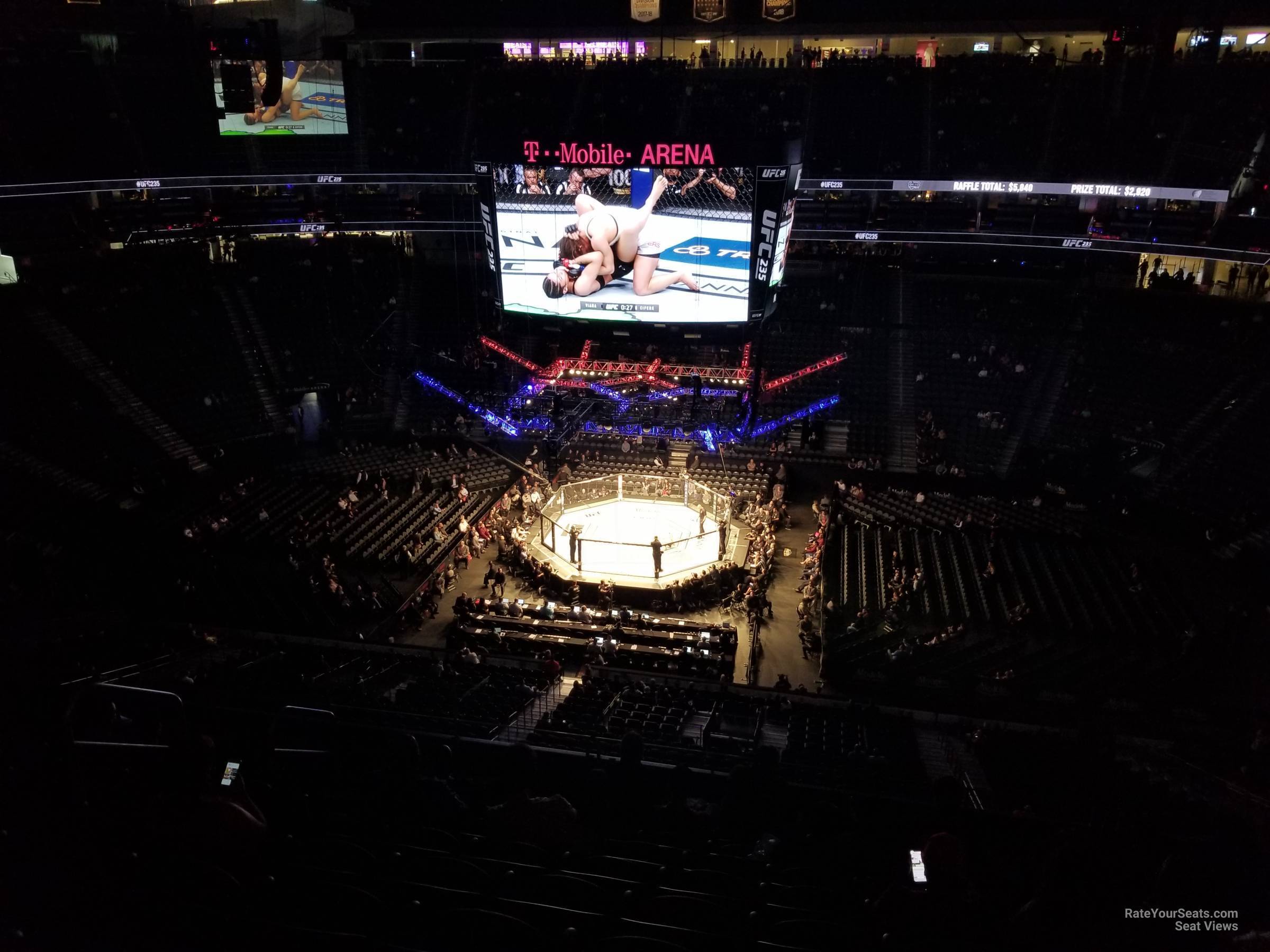 section 224, row j seat view  for fighting - t-mobile arena