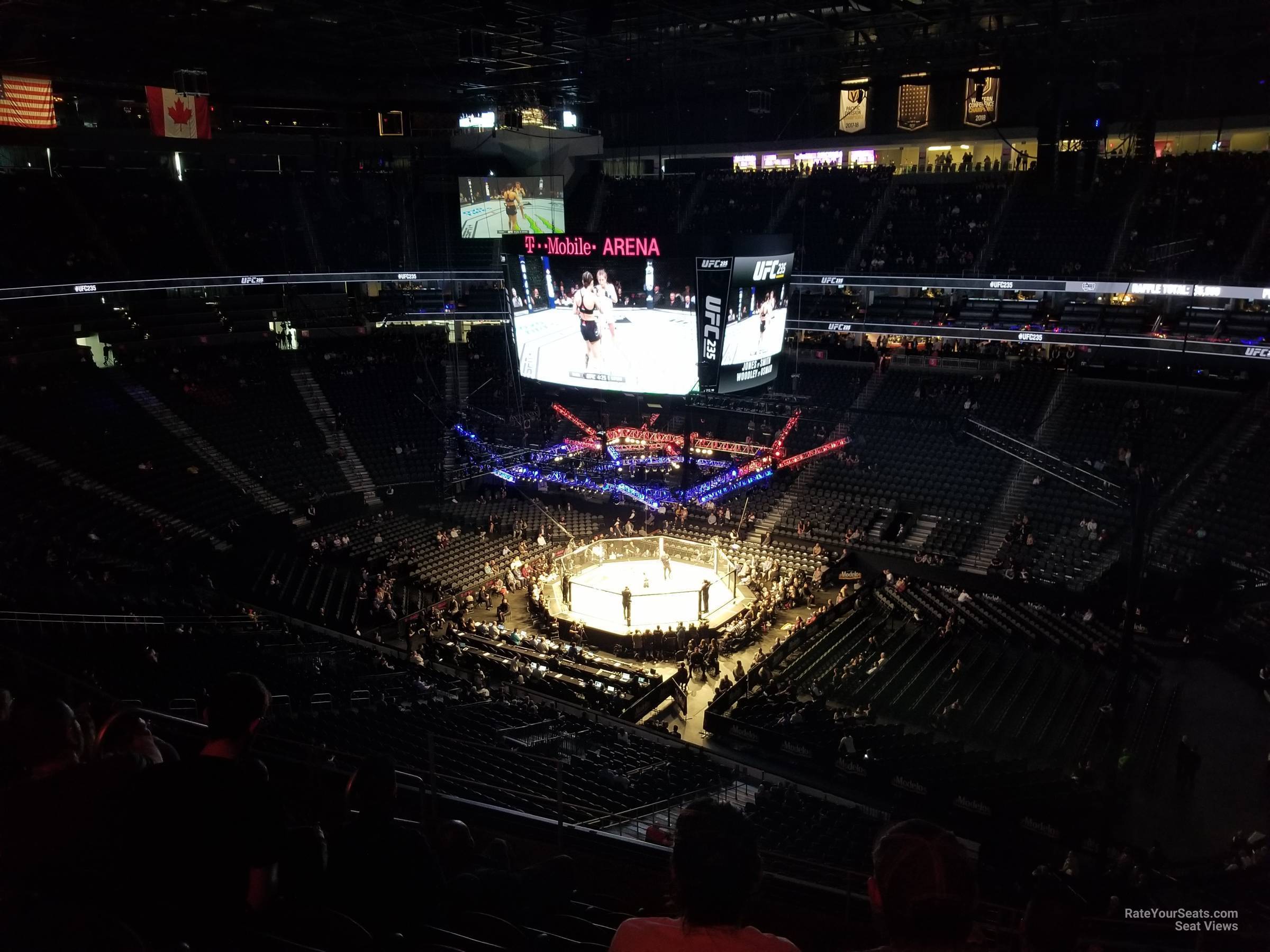 section 226, row j seat view  for fighting - t-mobile arena