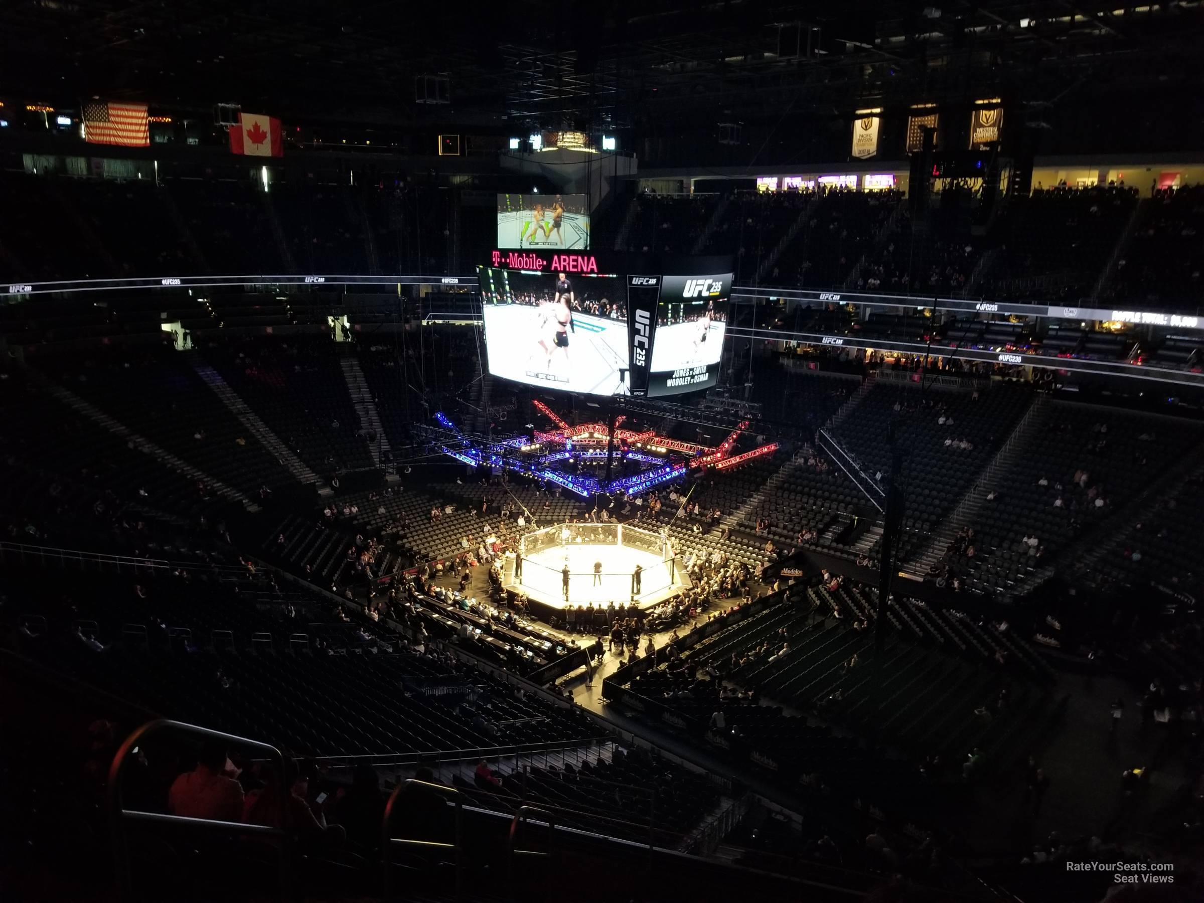 section 227, row j seat view  for fighting - t-mobile arena