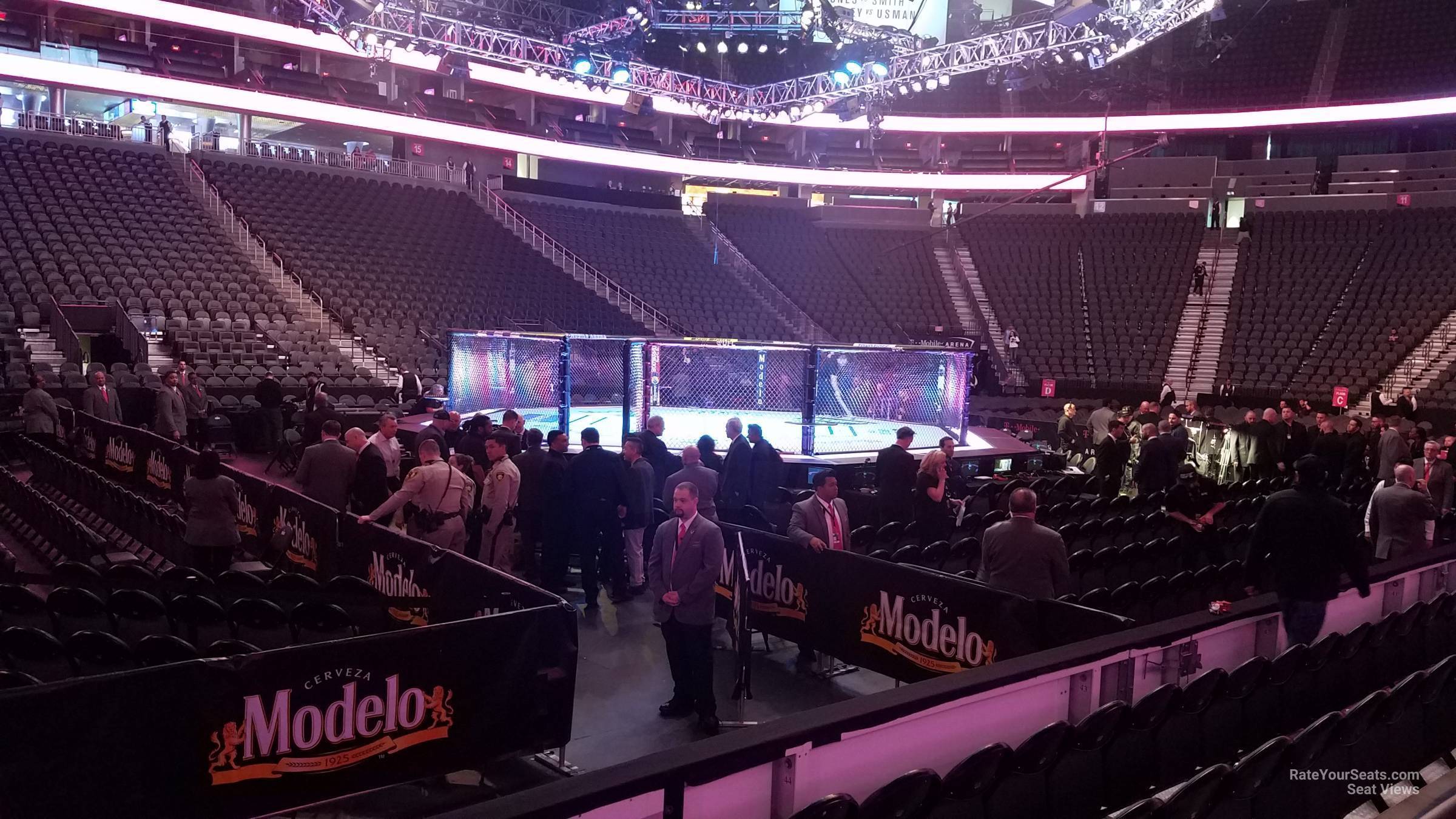 section 5, row a seat view  for fighting - t-mobile arena