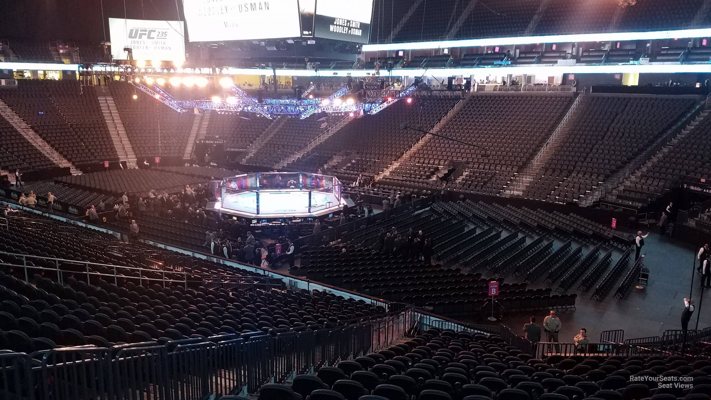 section 8, row x seat view  for fighting - t-mobile arena