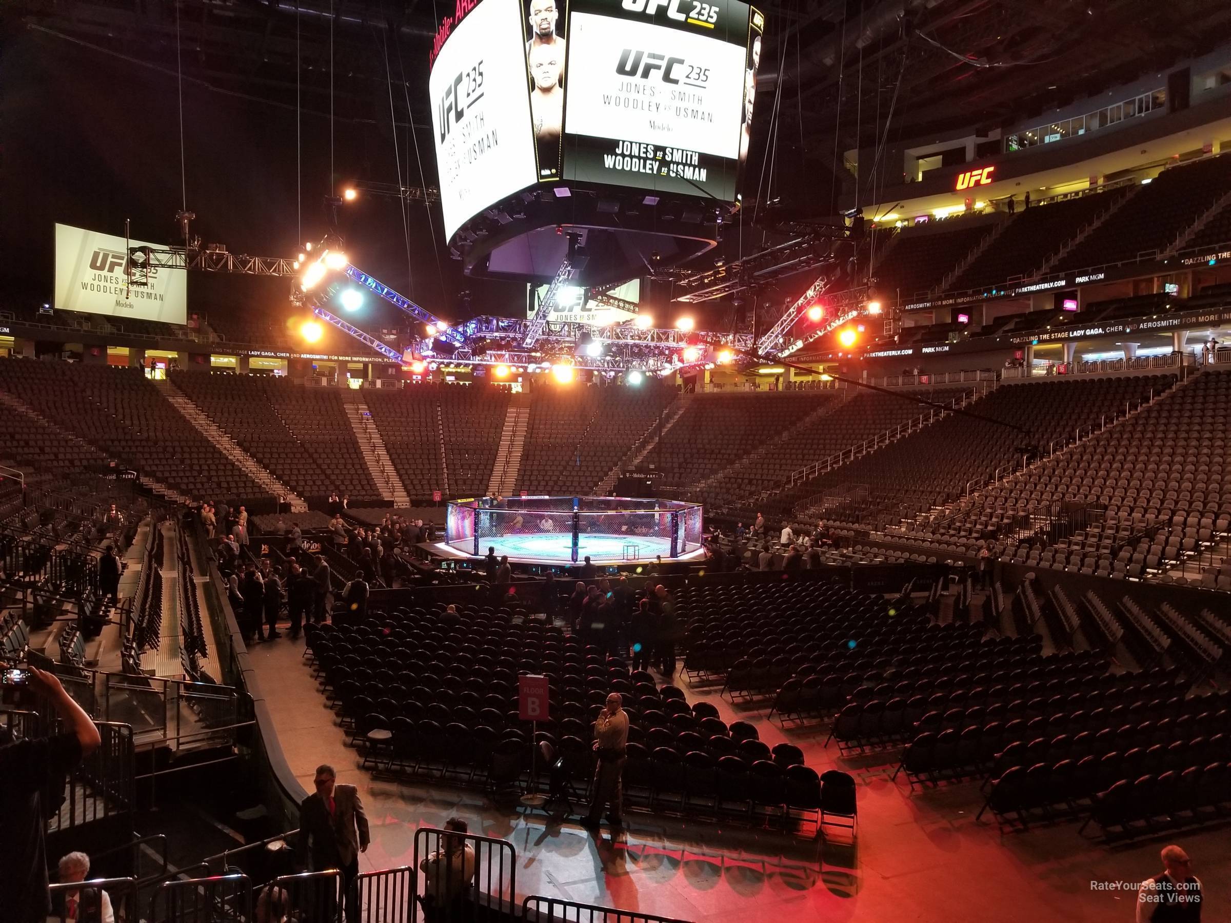 section 9, row j seat view  for fighting - t-mobile arena