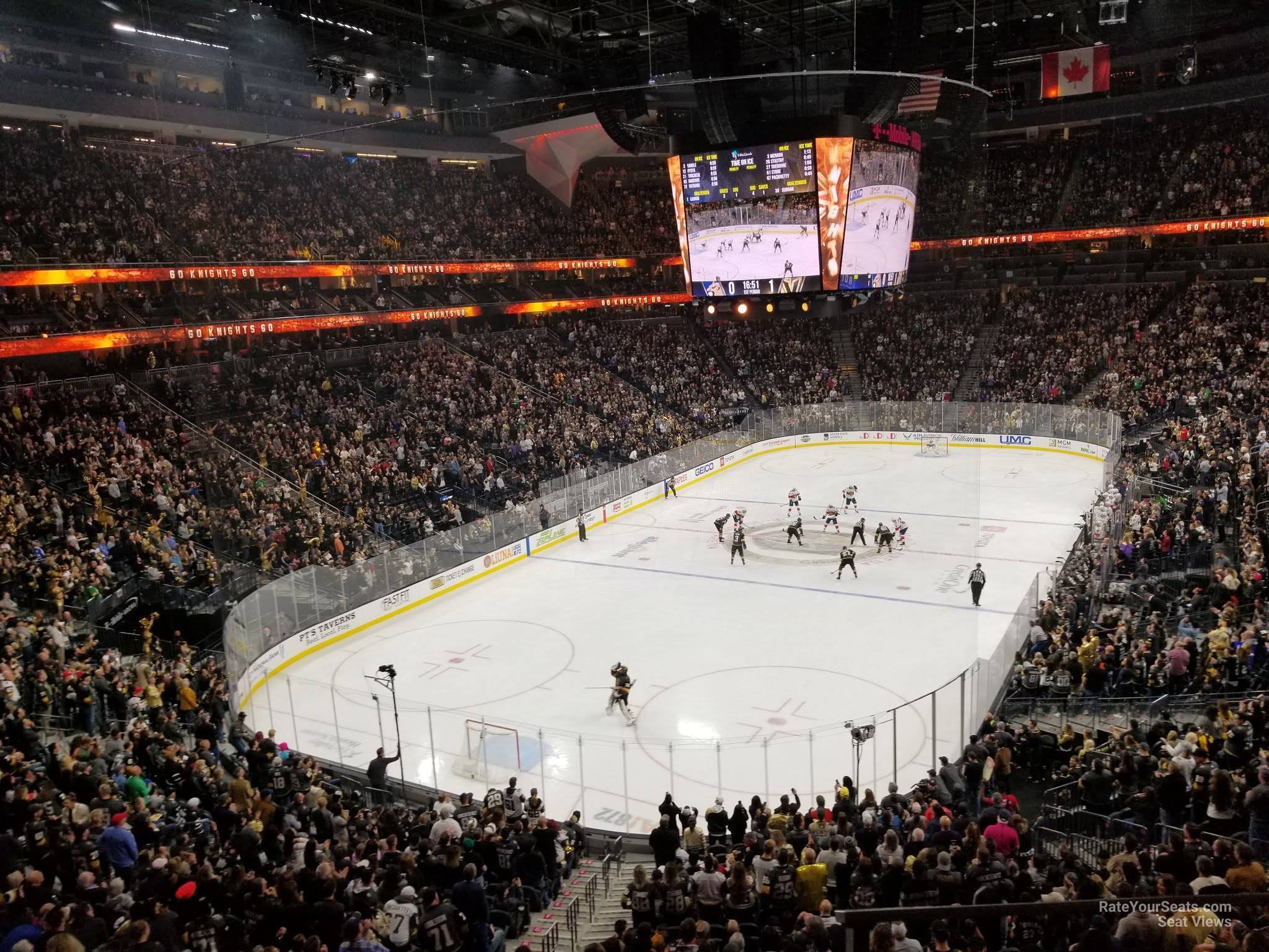 section 102, row b seat view  for hockey - t-mobile arena