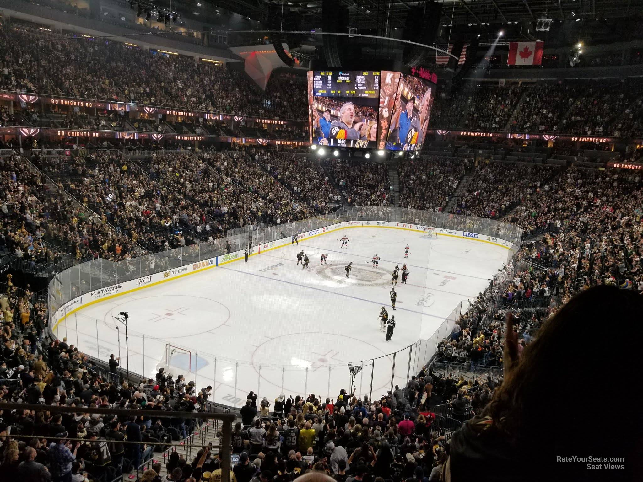 section 103, row b seat view  for hockey - t-mobile arena
